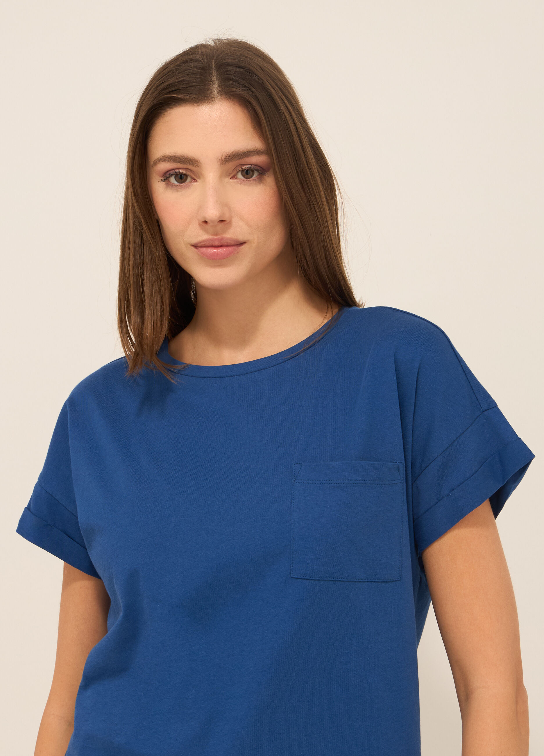 T-shirt in jersey di puro cotone donna_2