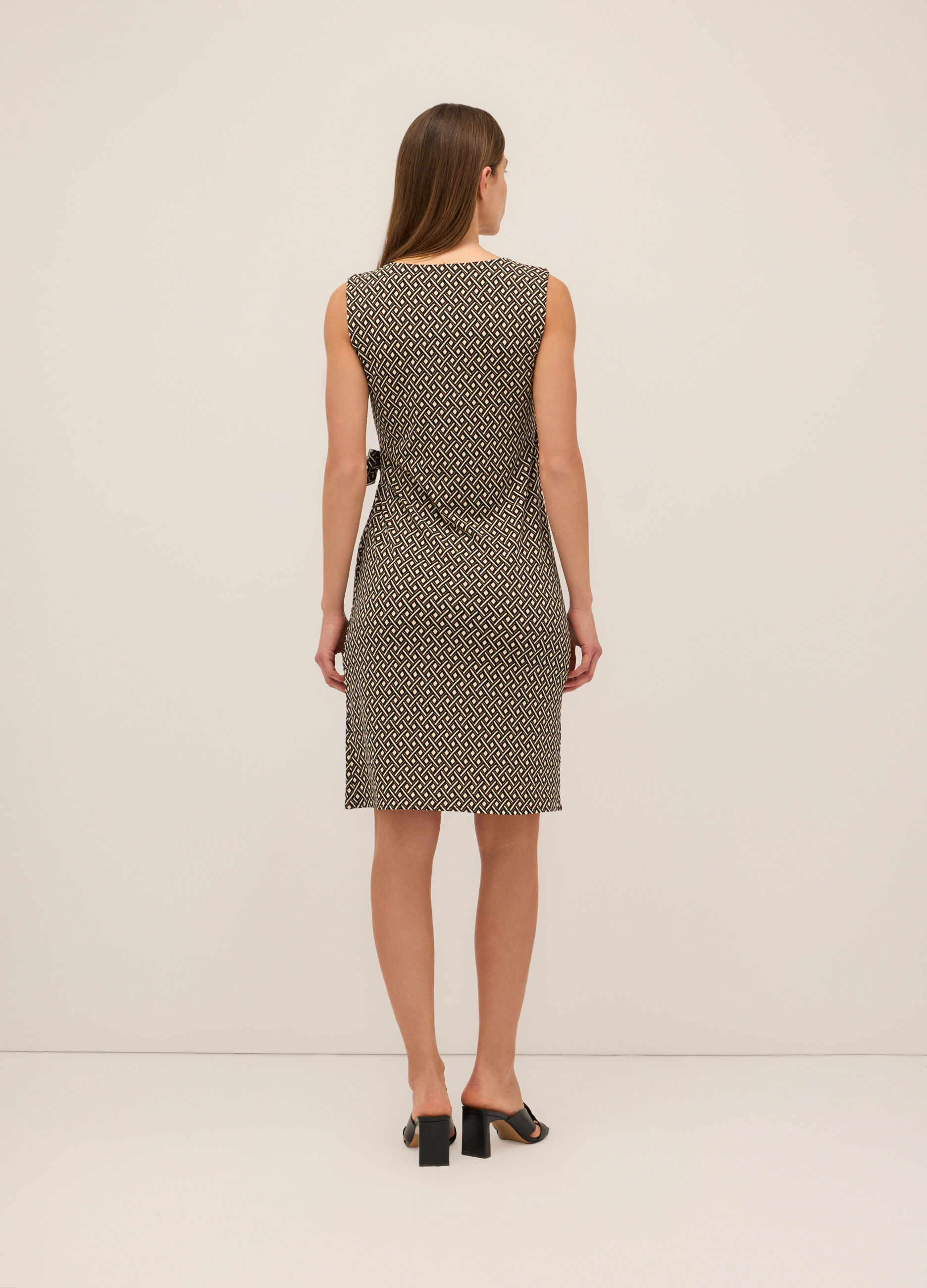 Abito corto incrociato in jersey stretch donna_1