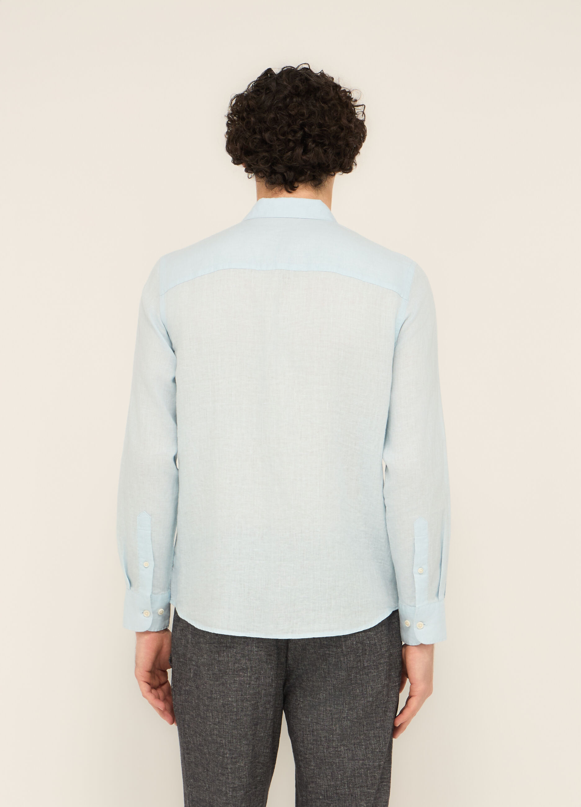 Camicia regular fit in puro lino uomo