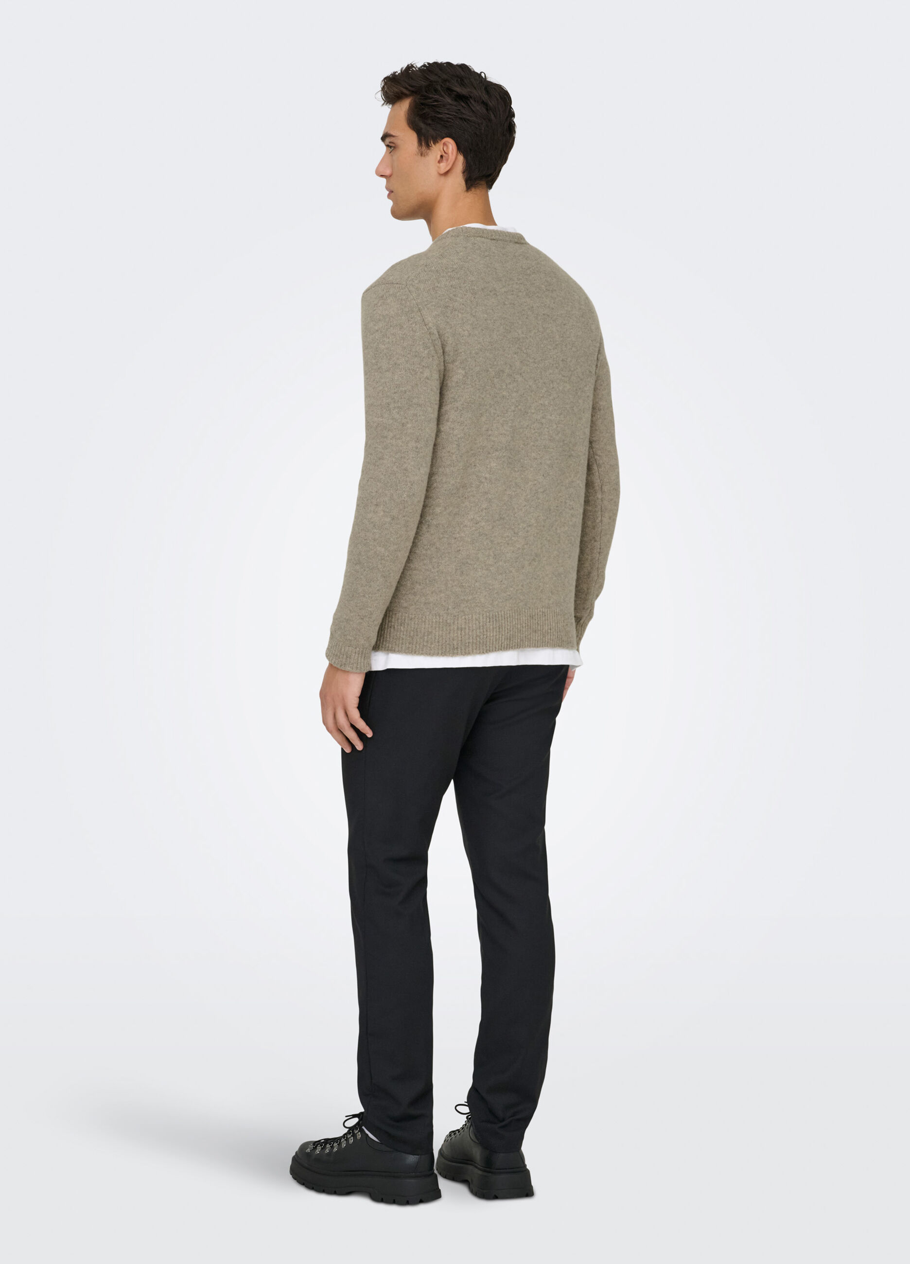 Maglione girocollo con filato m&eacute;lange uomo_1