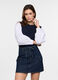 Tricot misto viscosa con inserto camicia donna_0