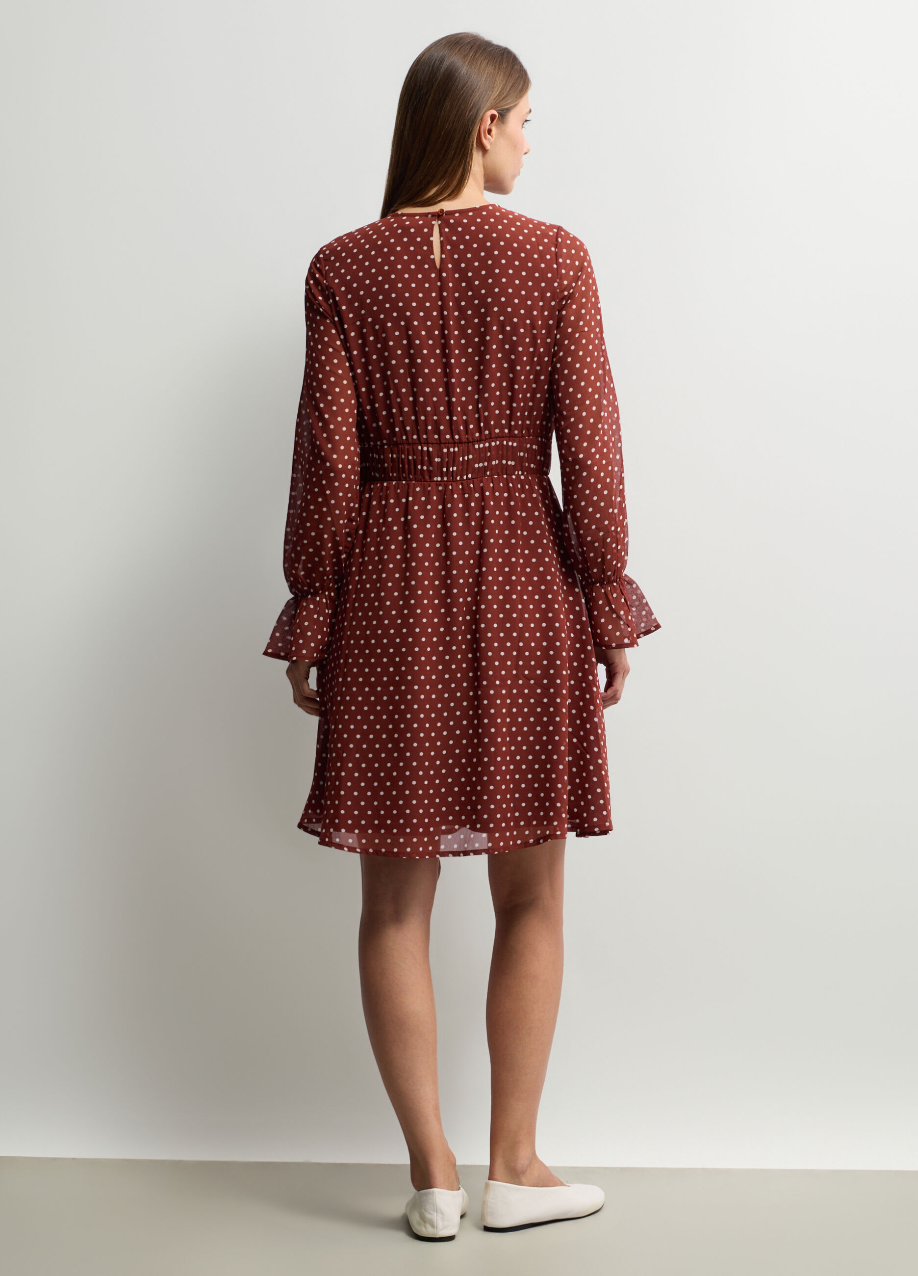 Abito corto in chiffon donna_1