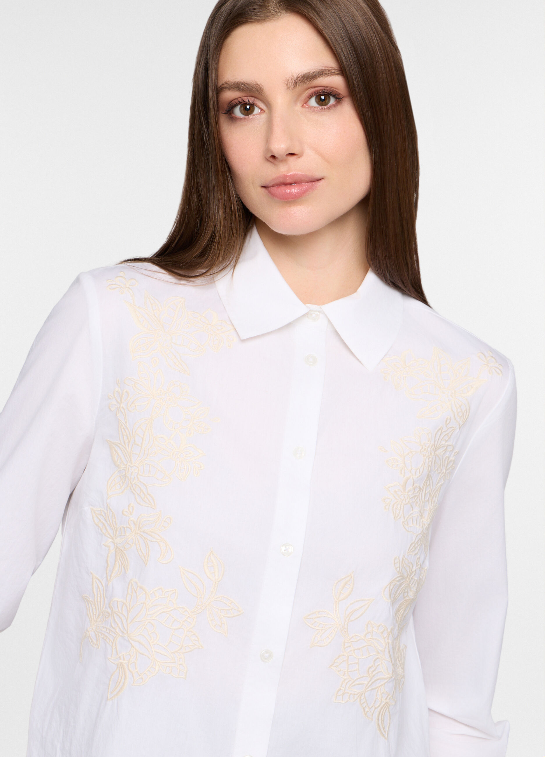 Camicia over fit con colletto alla francese donna_2