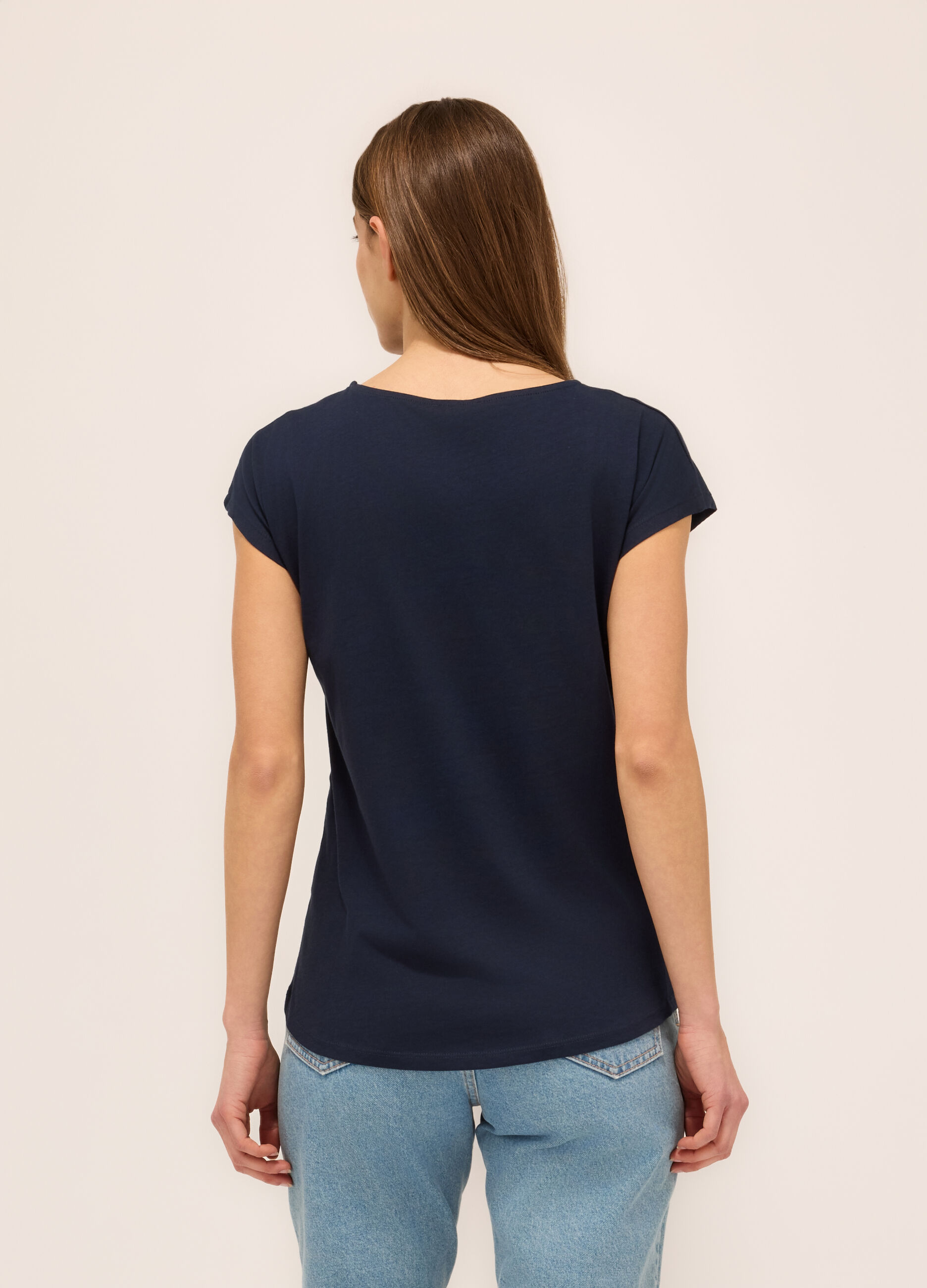 T-shirt in jersey di puro cotone donna_1