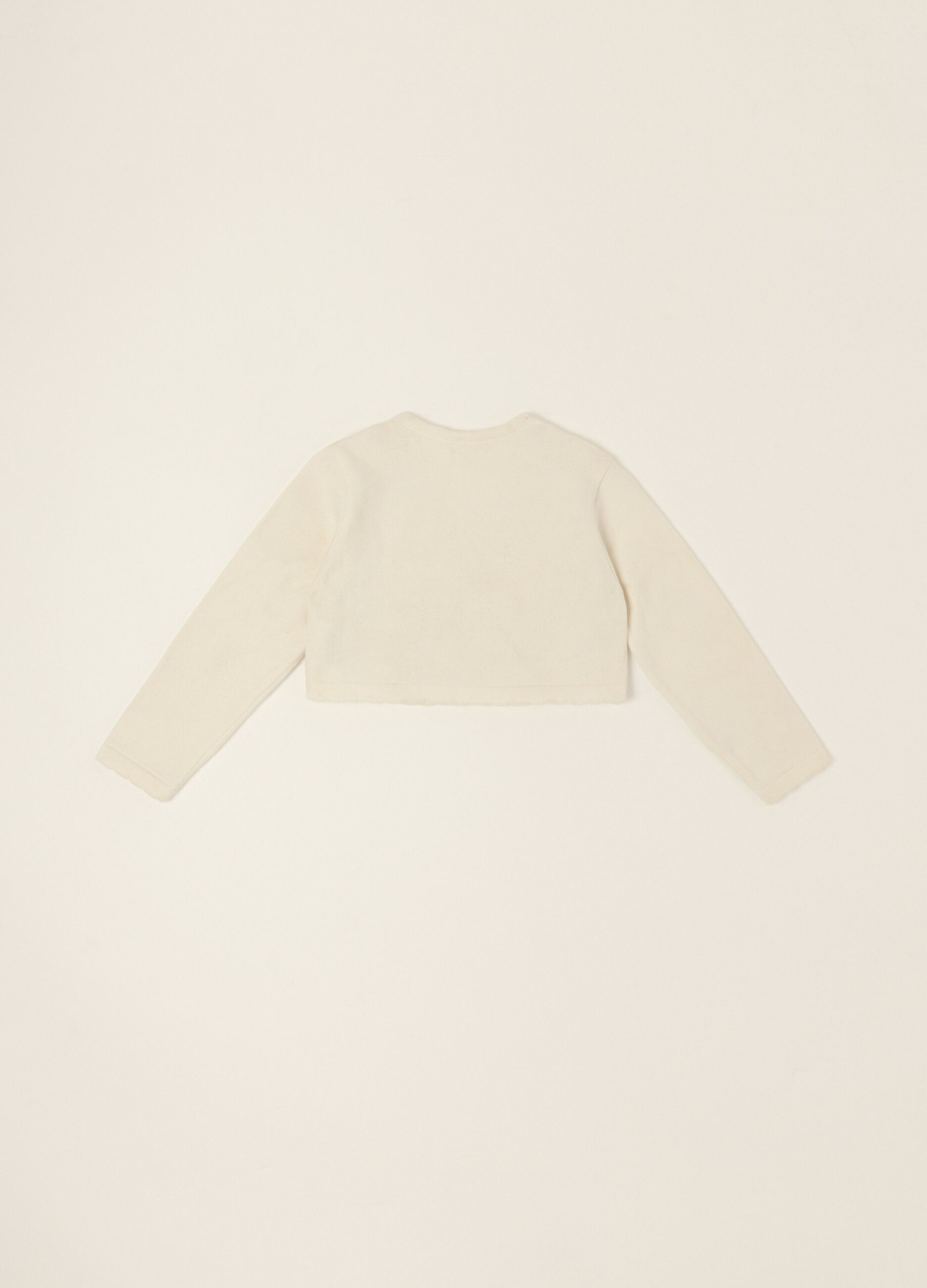 Cardigan bianco in puro cotone_1