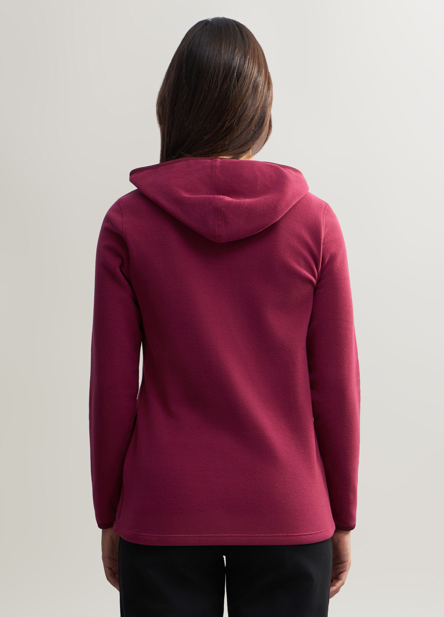 Felpa in pile con cappuccio donna