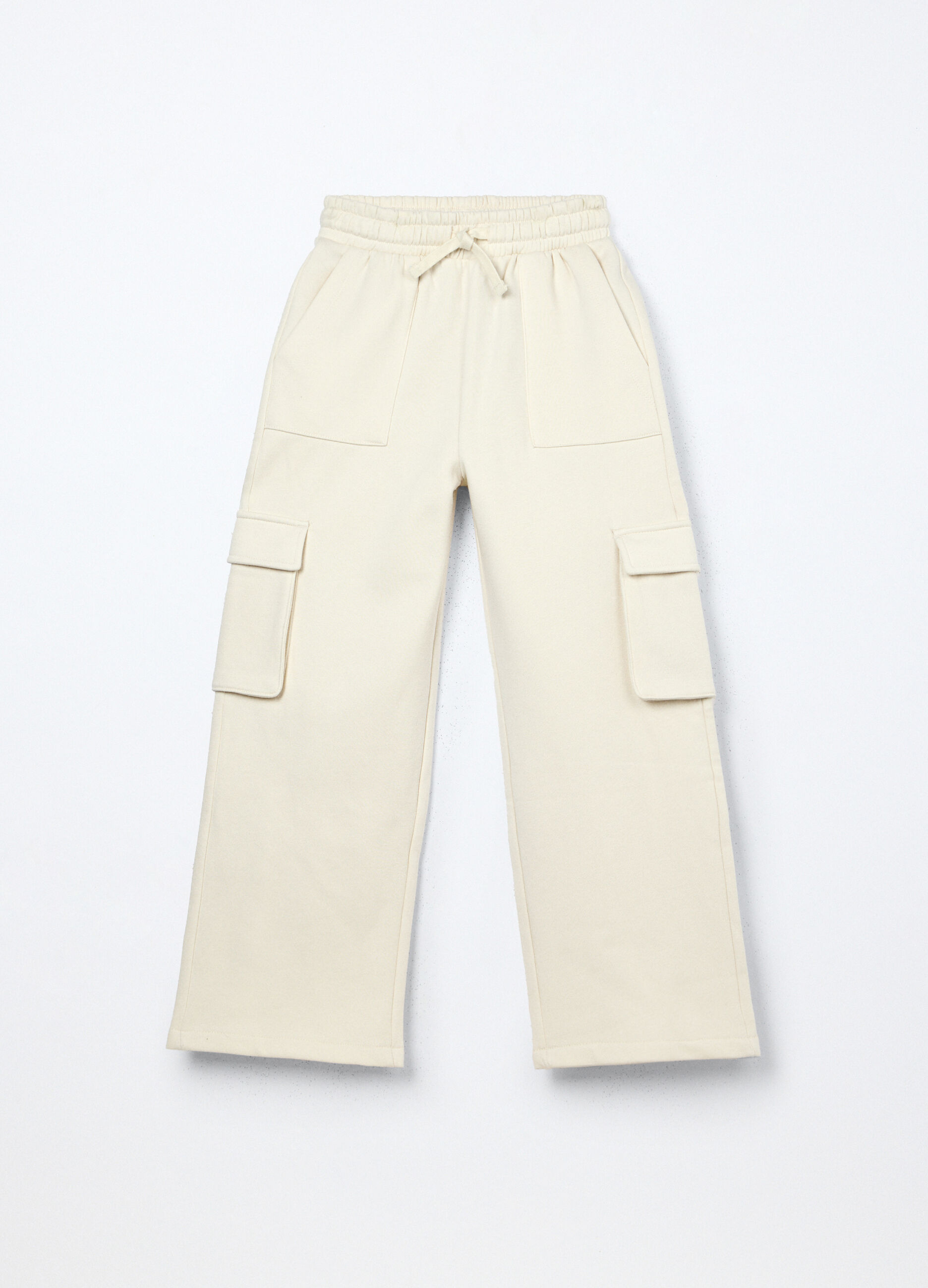 Pantaloni cargo in misto cotone fleece ragazza_0