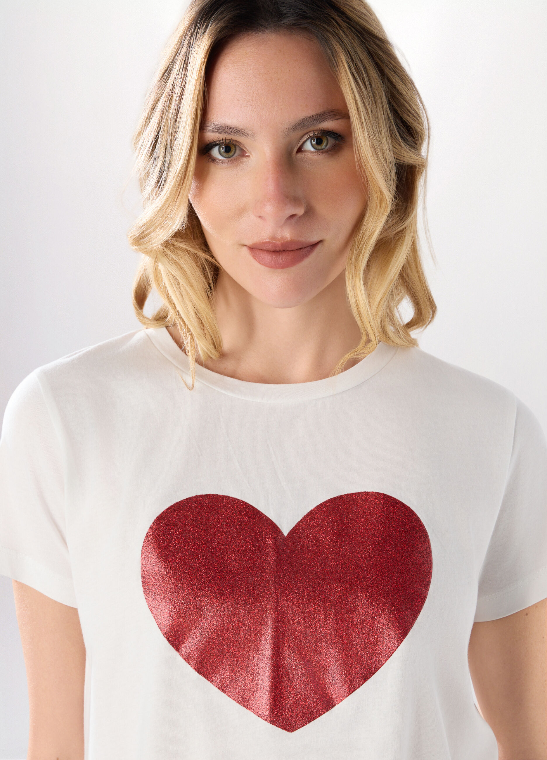 T-shirt in jersey di puro cotone donna_2