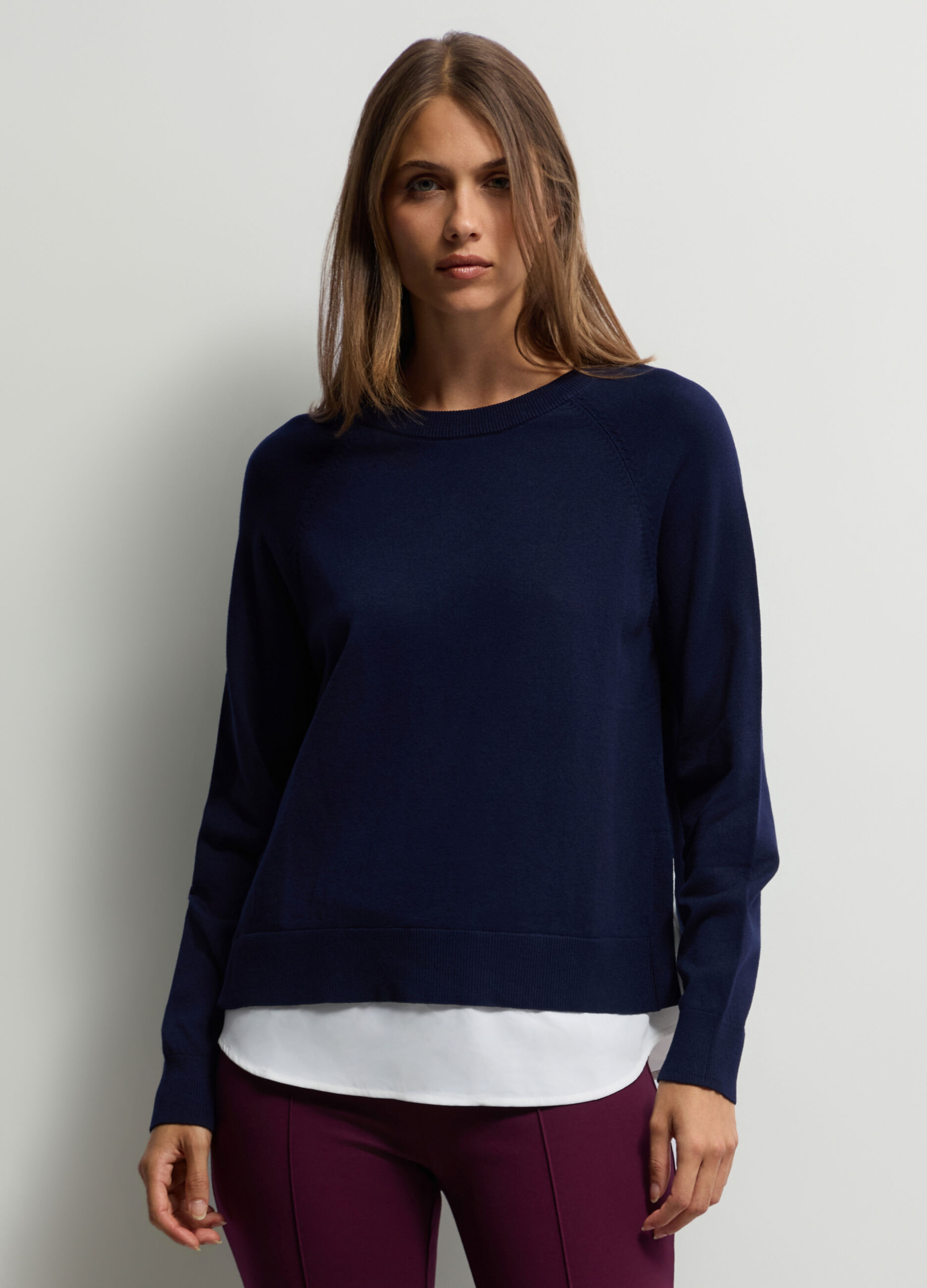 Maglia girocollo rasata donna_0