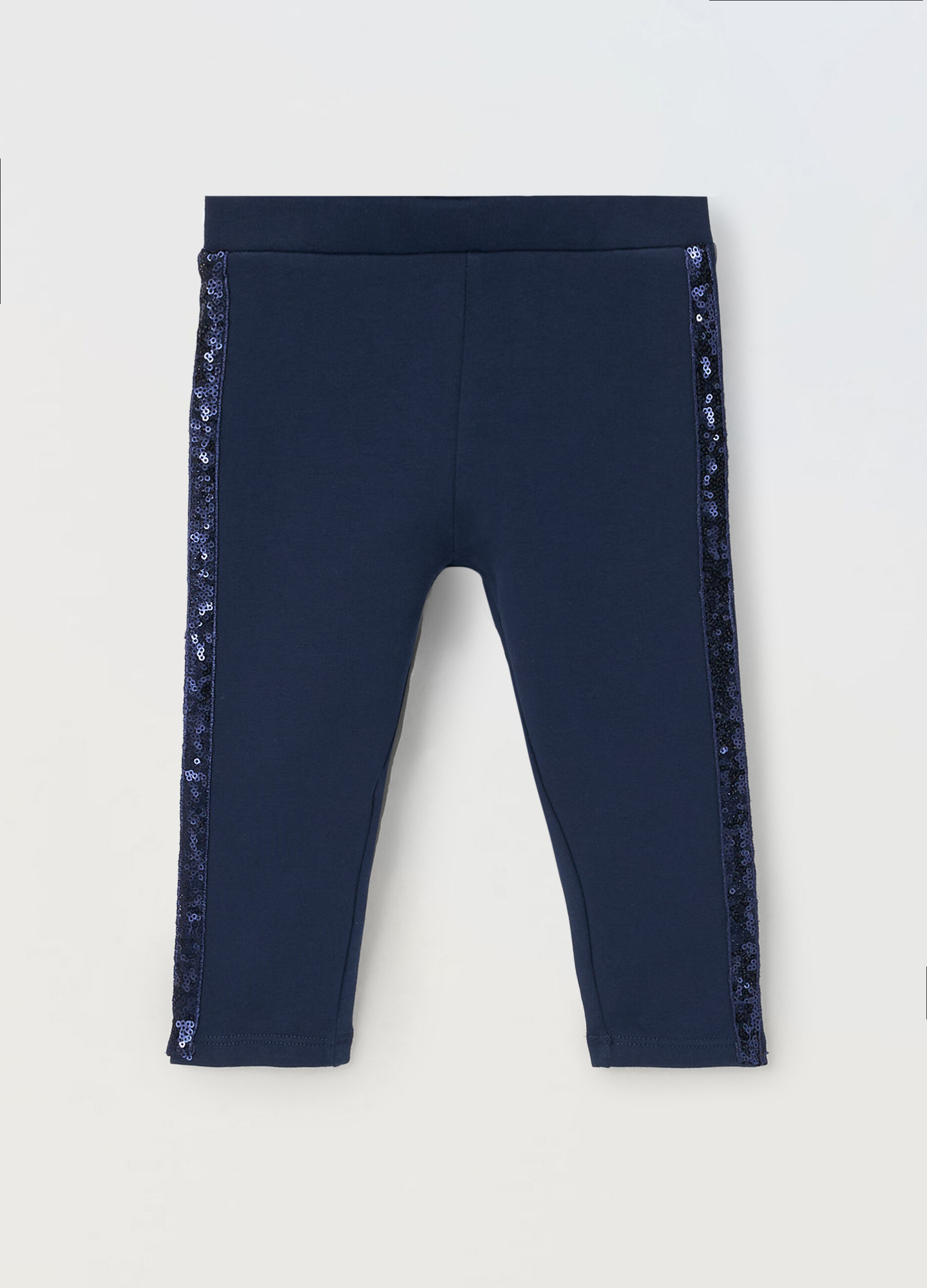 Leggings in felpa di cotone stretch neonata_1