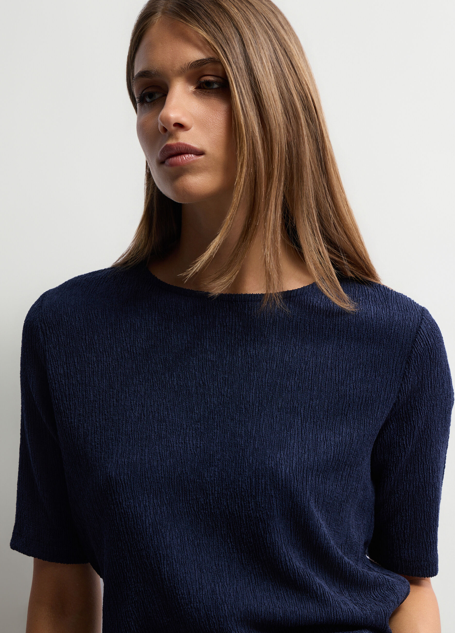 T-shirt girocollo stretch donna_2