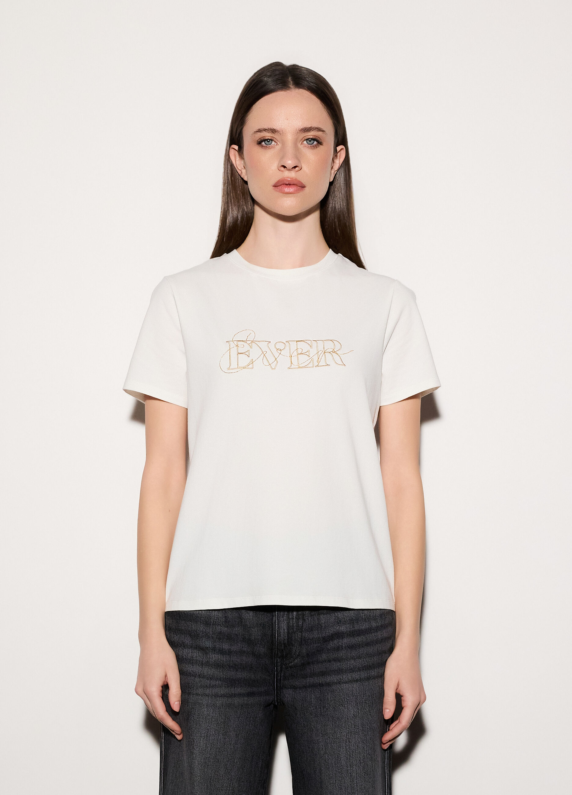 T-shirt girocollo stretch donna_1