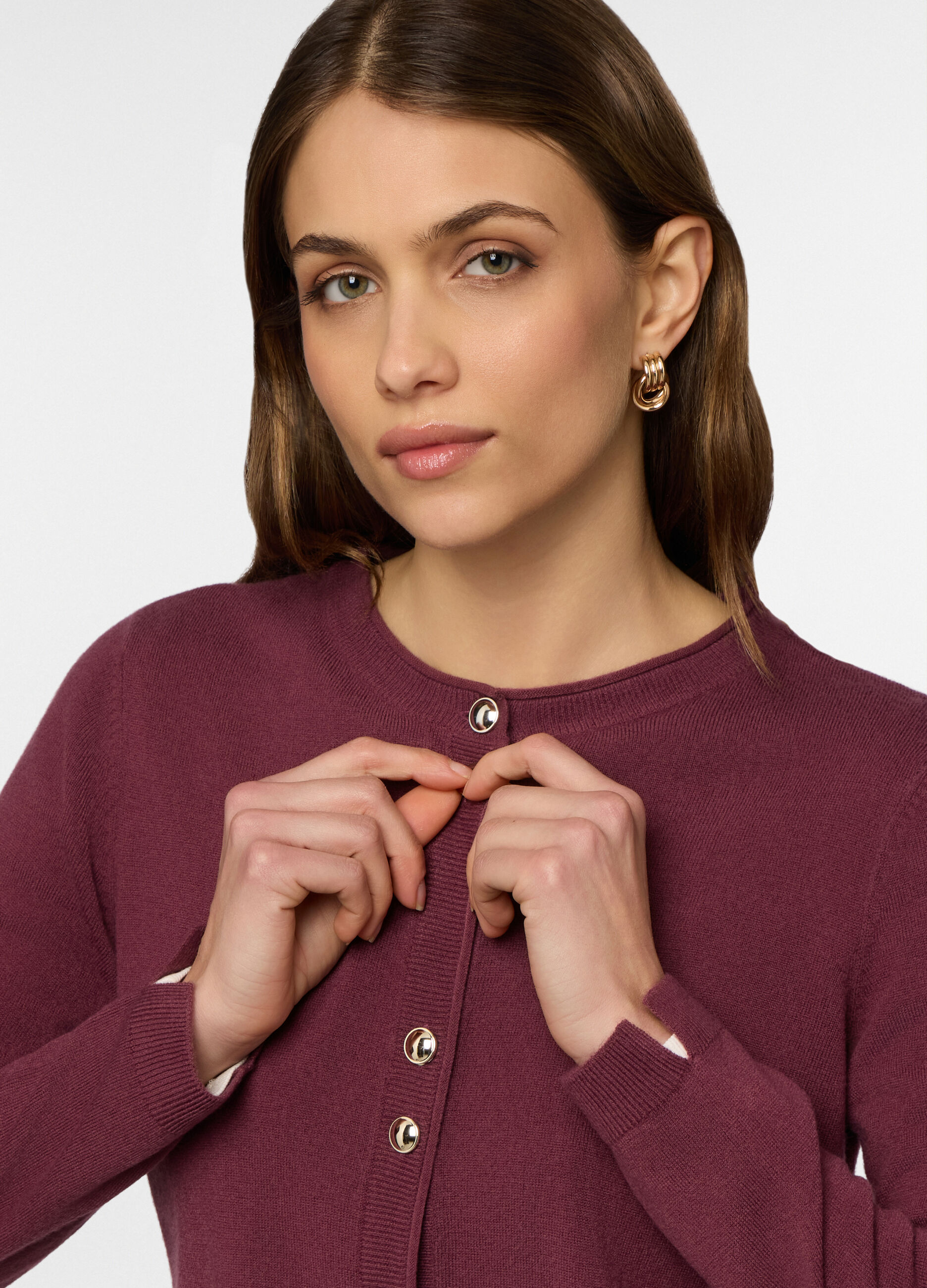 Cardigan girocollo rasato donna_2