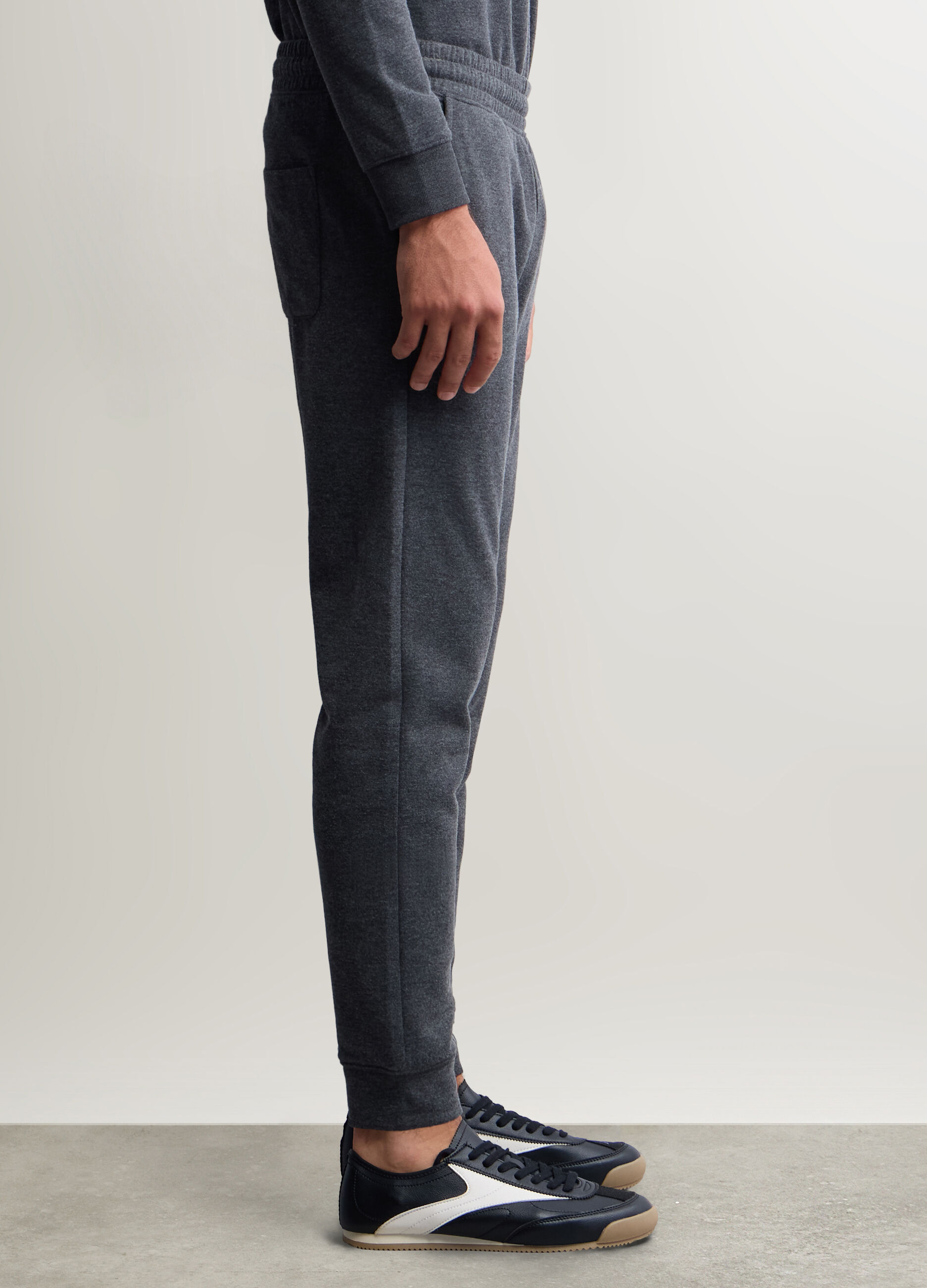 Jogger slim fit in felpa di cotone uomo_1