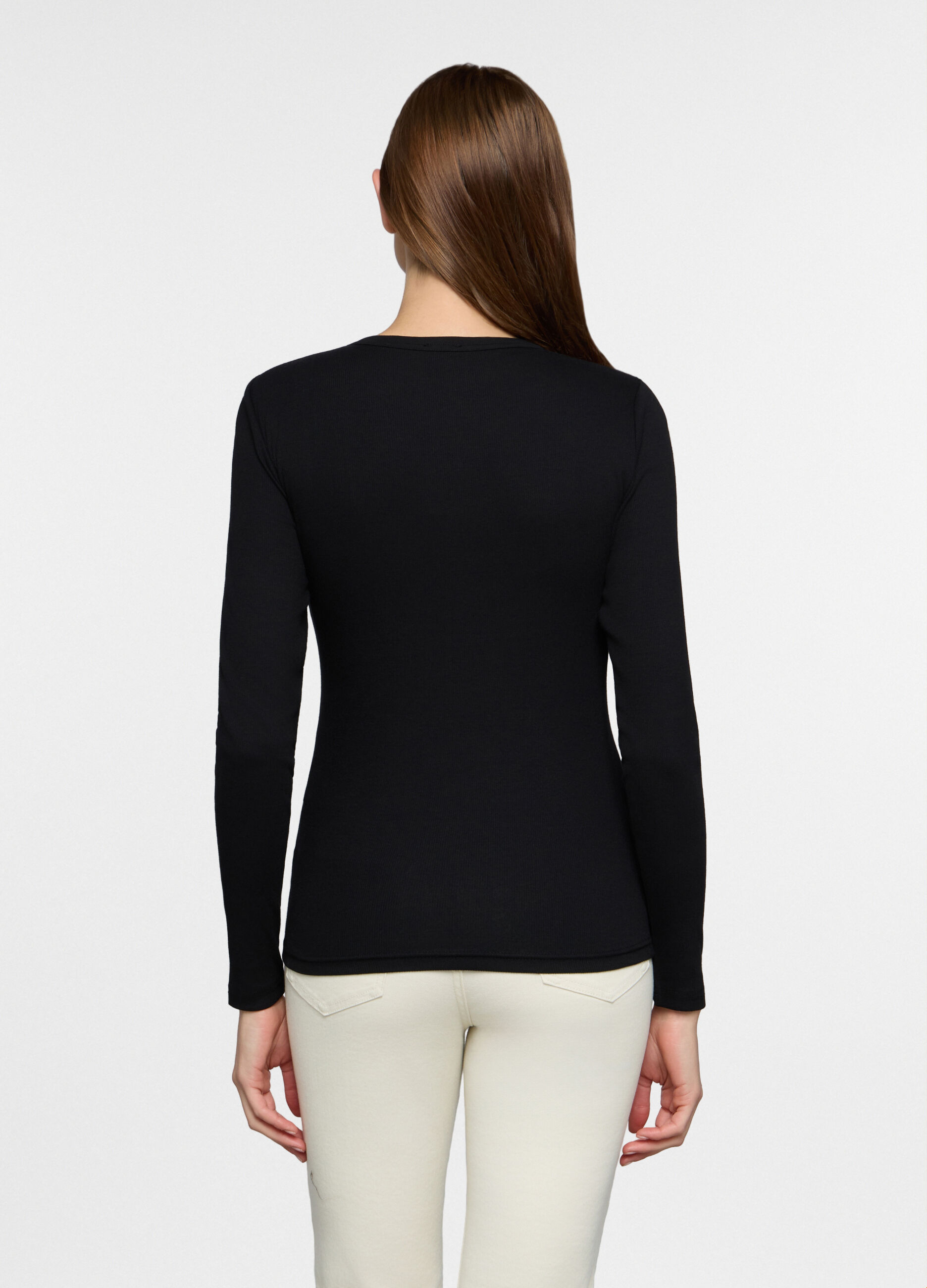 T-shirt girocollo stretch donna_1