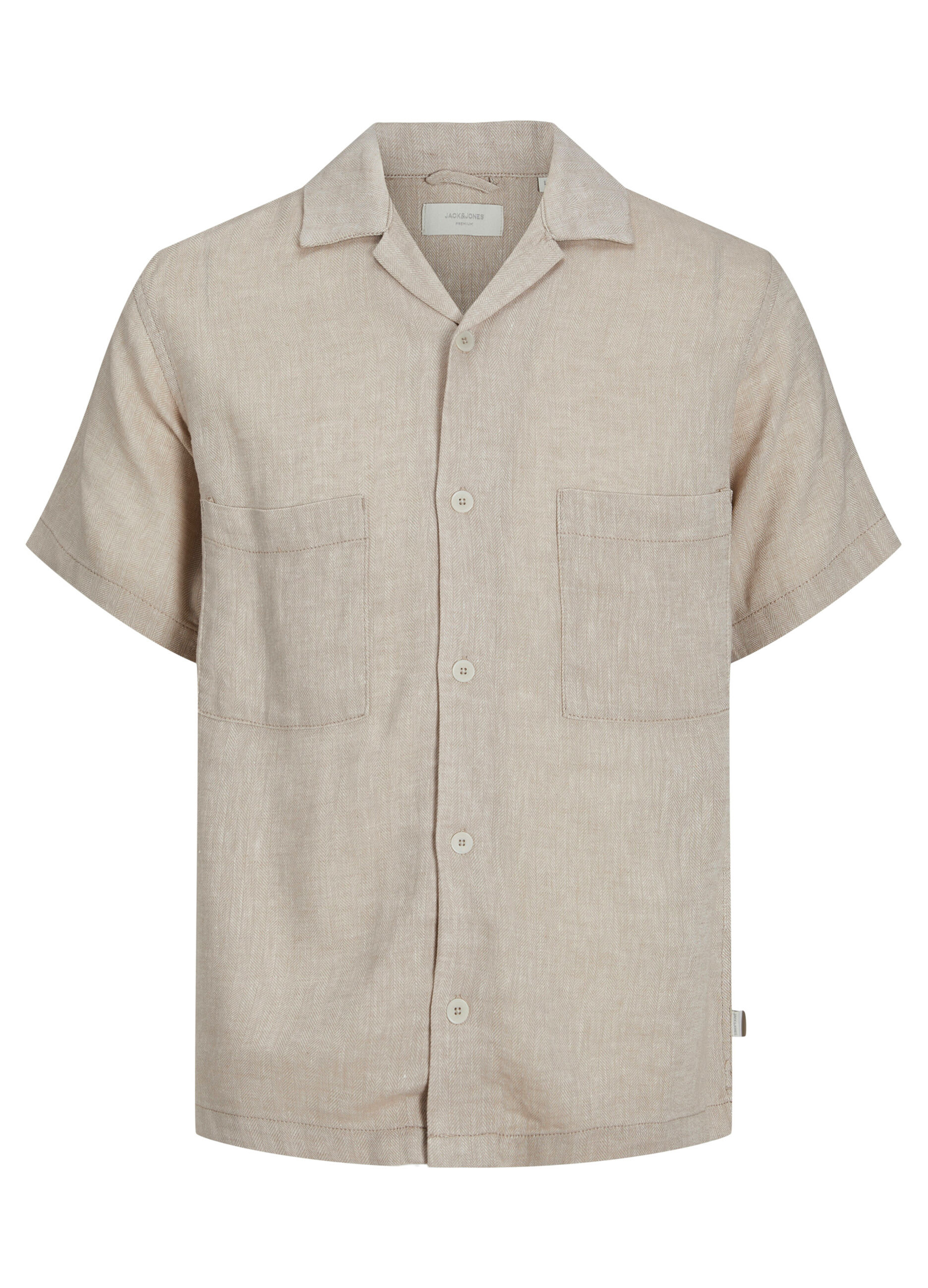Camicia a maniche corte a spina di pesce uomo_0