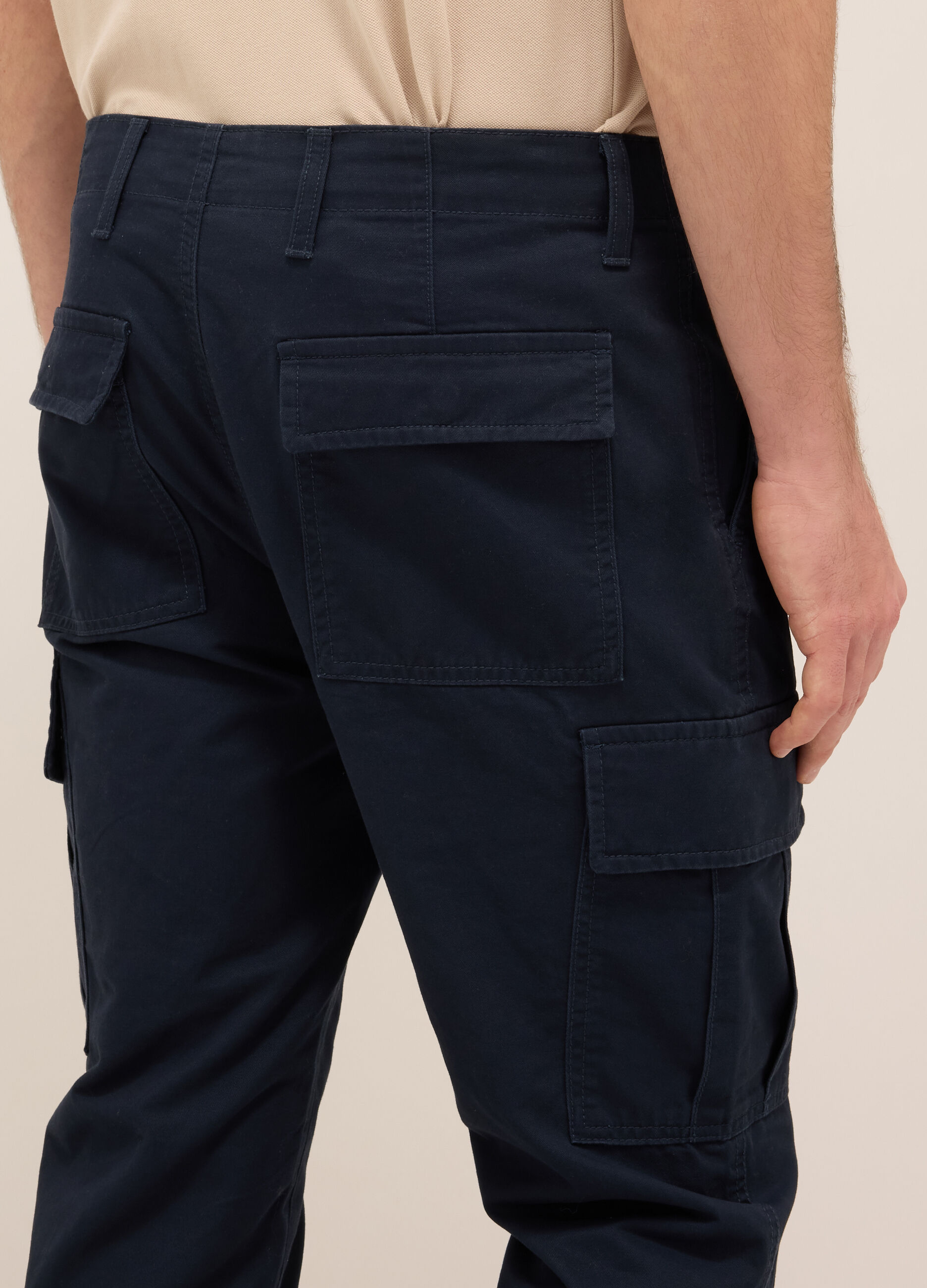 Pantalone cargo in twill di cotone uomo_2