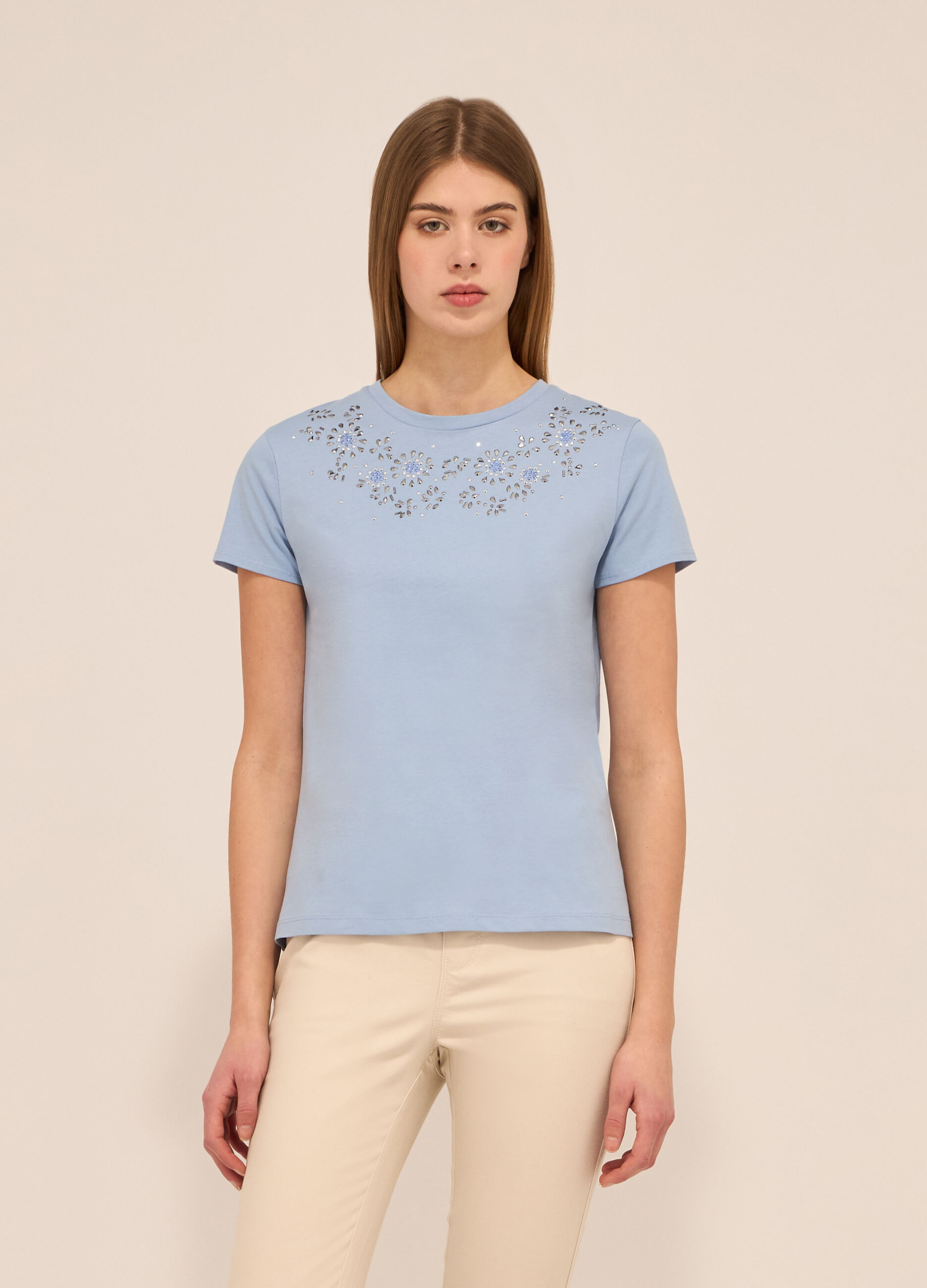T-shirt in puro cotone donna_0