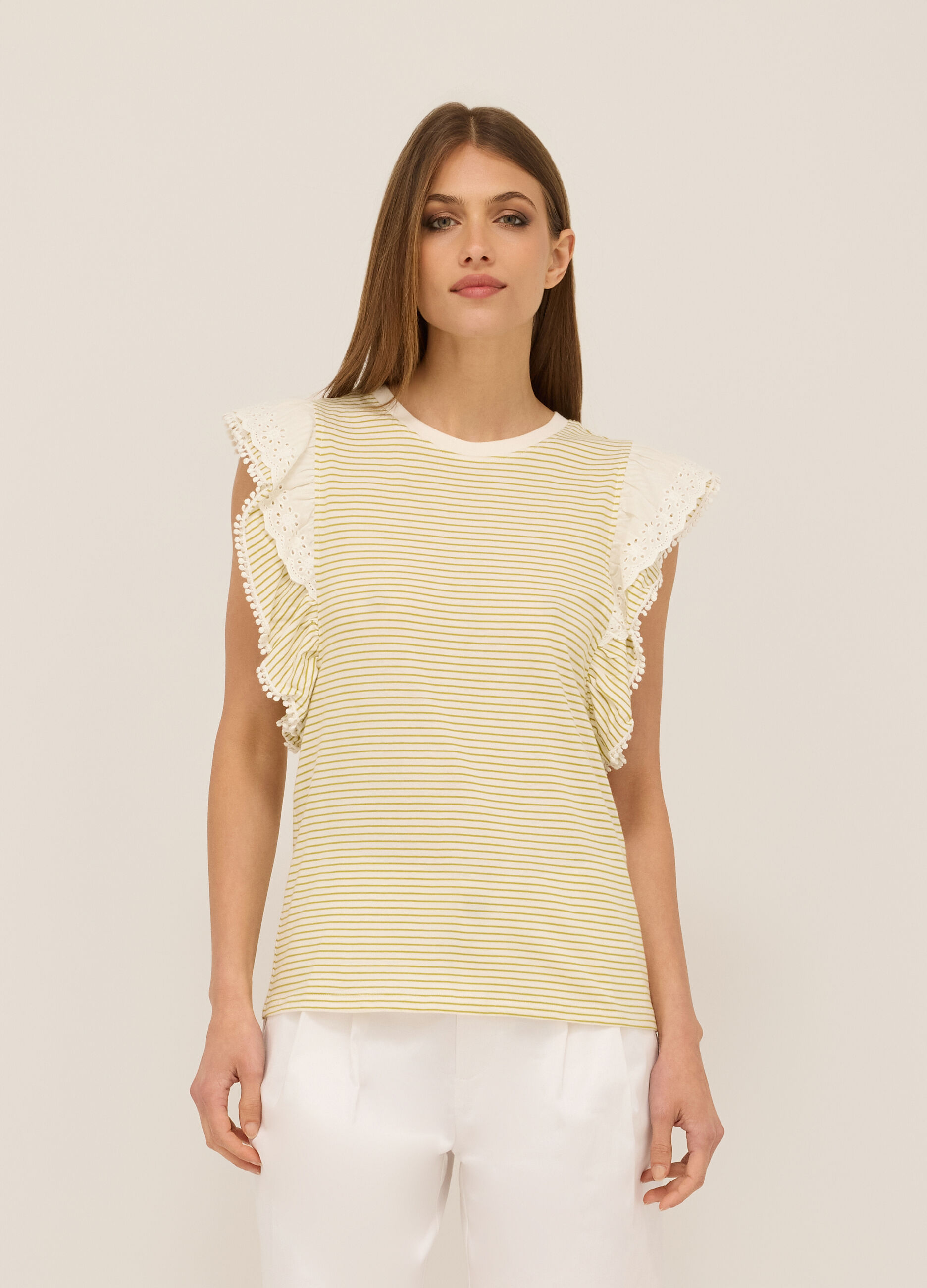 T-shirt in jersey di puro cotone donna_0