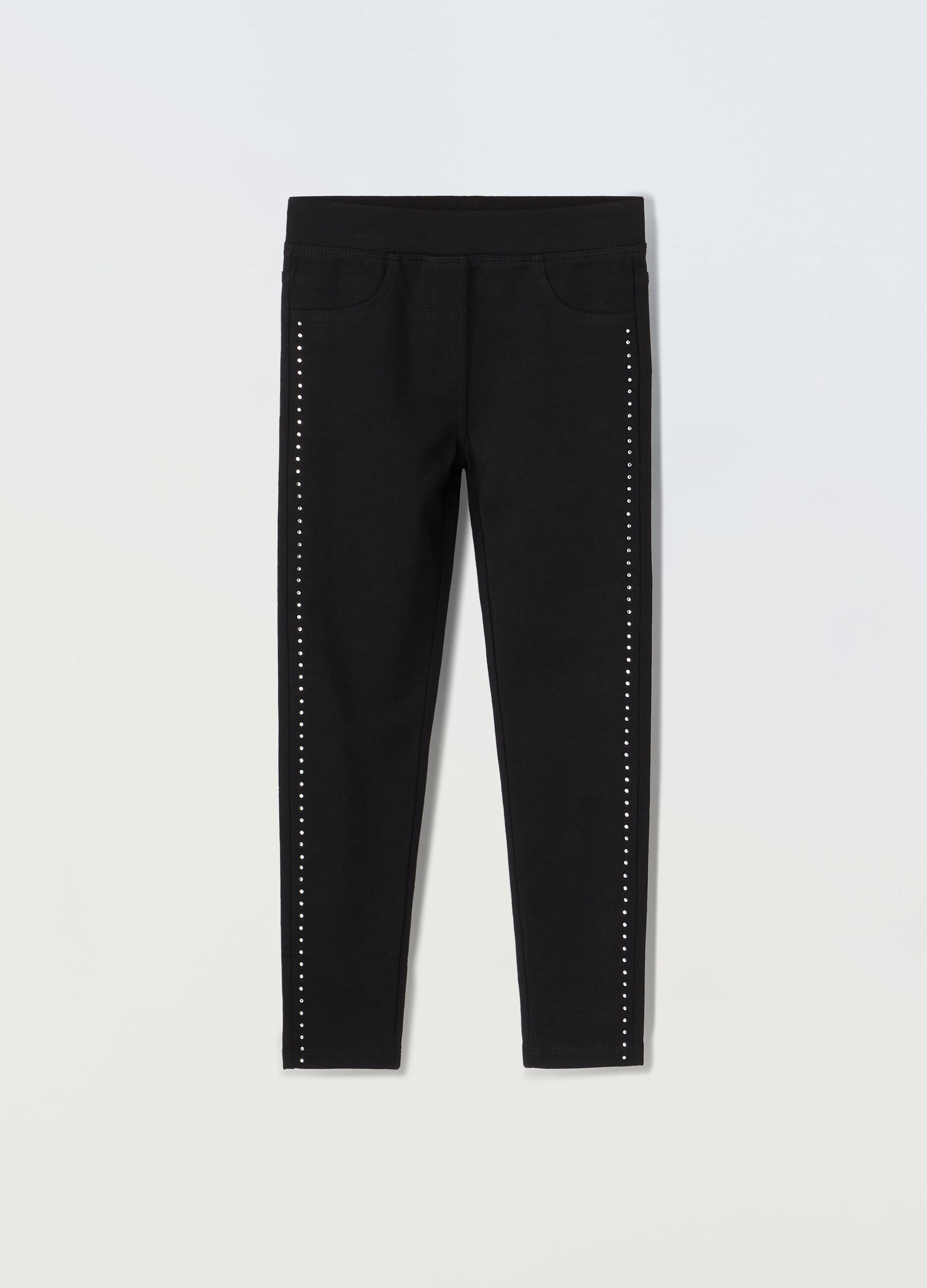 Treggings in french terry stretch bambina_0