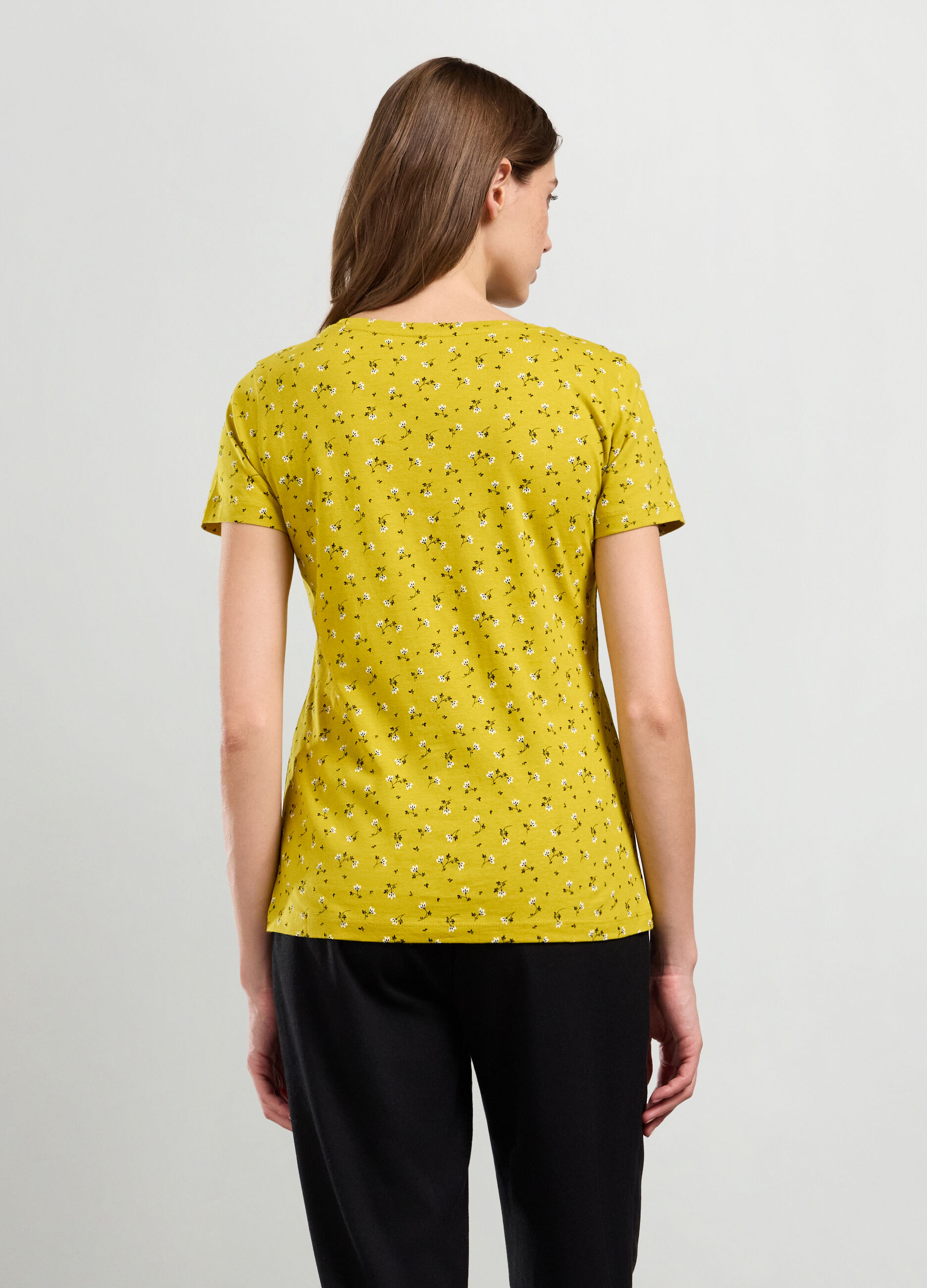 T-shirt in jersey di puro cotone riciclato donna_1