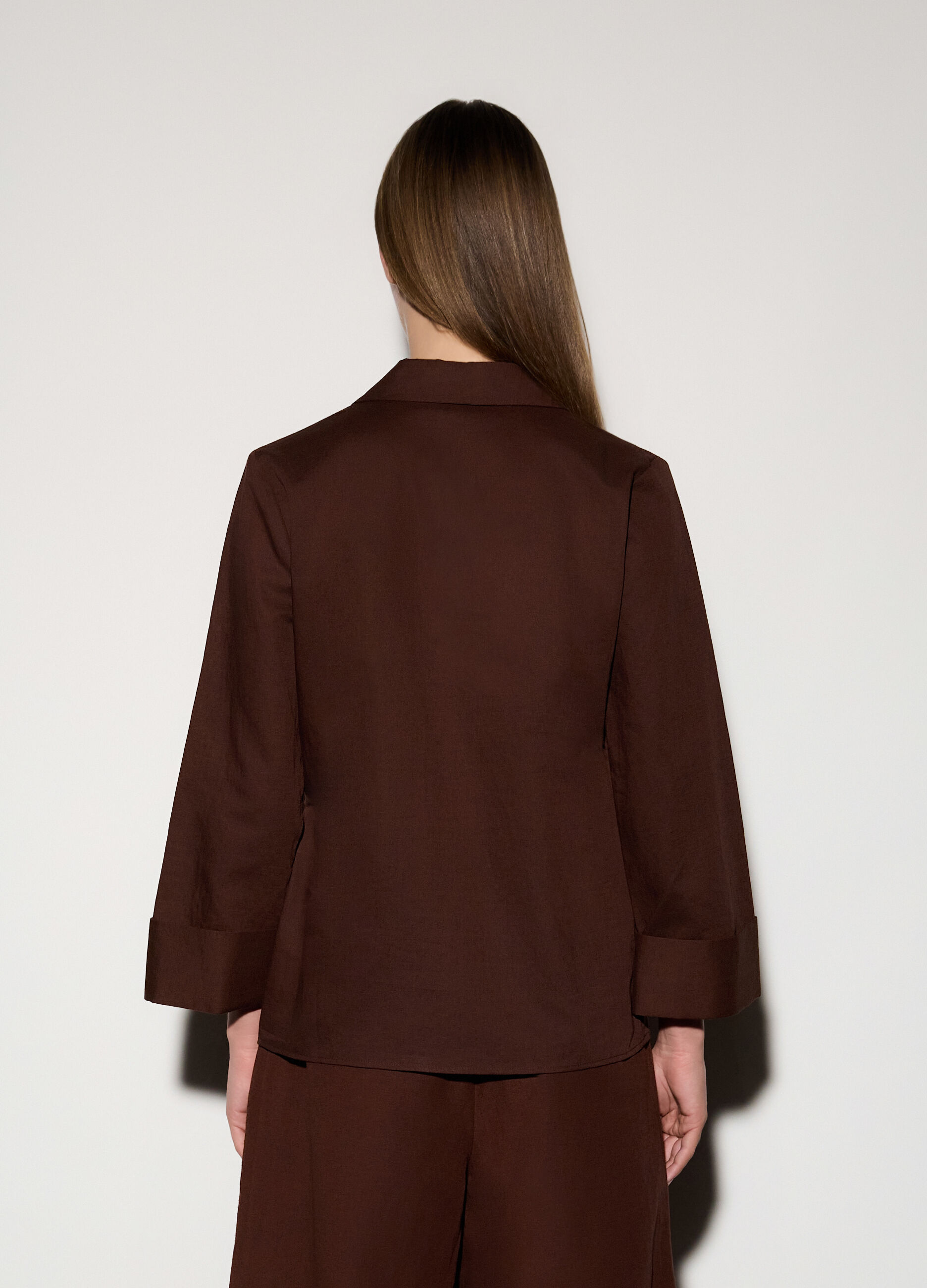 Camicia incrociata misto lino donna_2