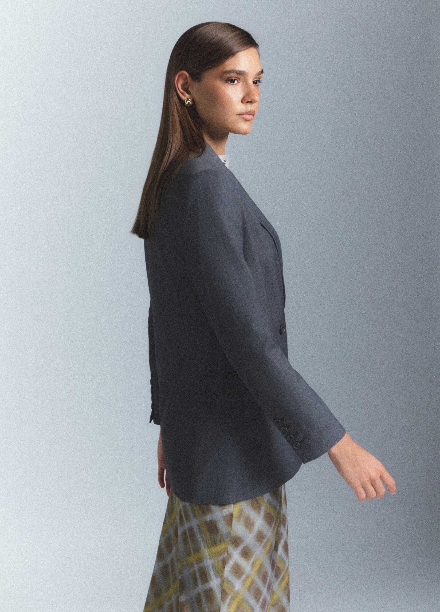 Blazer doppiopetto con collo reverse misto viscosa stretch donna_3