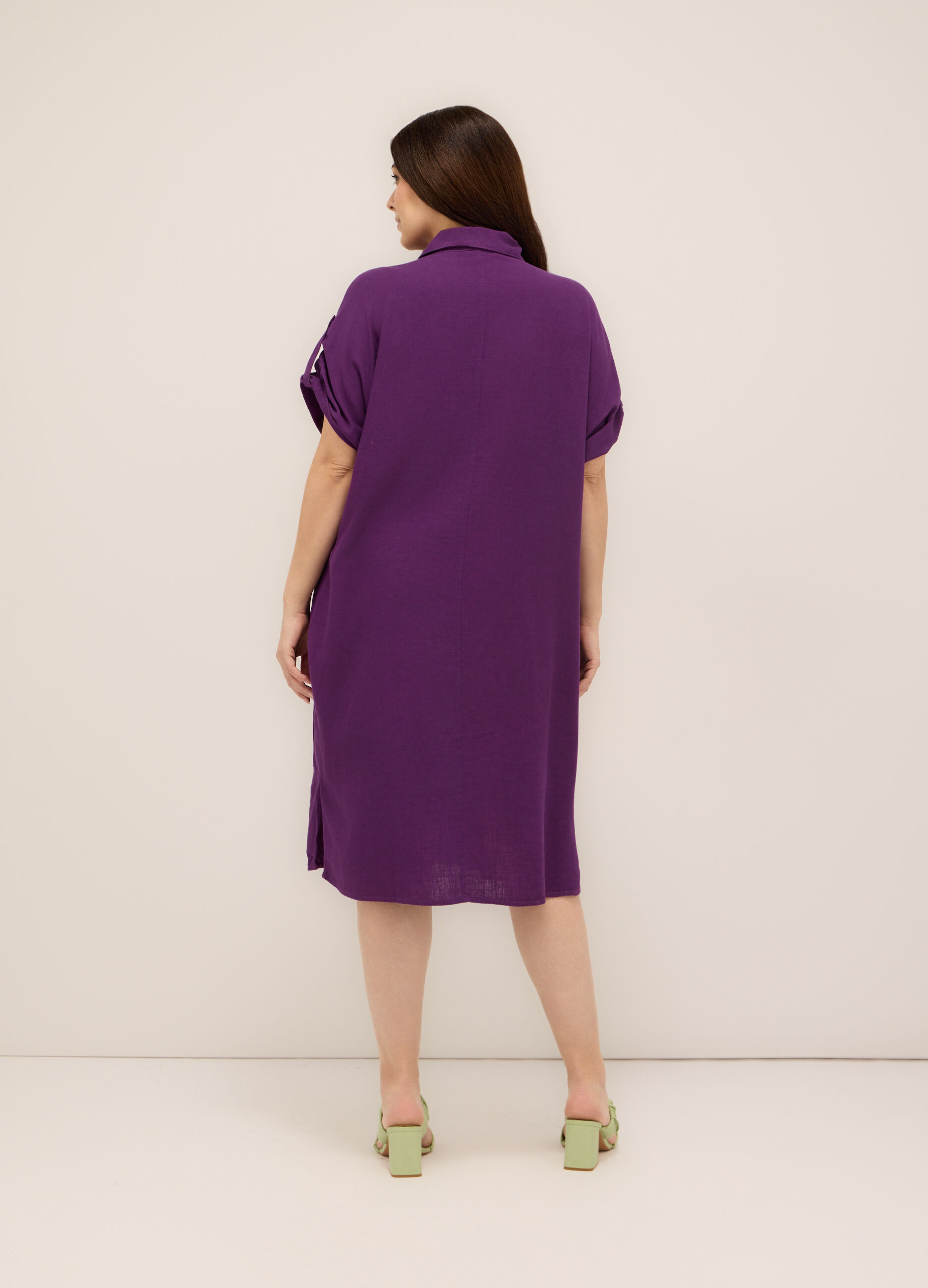 Vestito misto lino donna_1