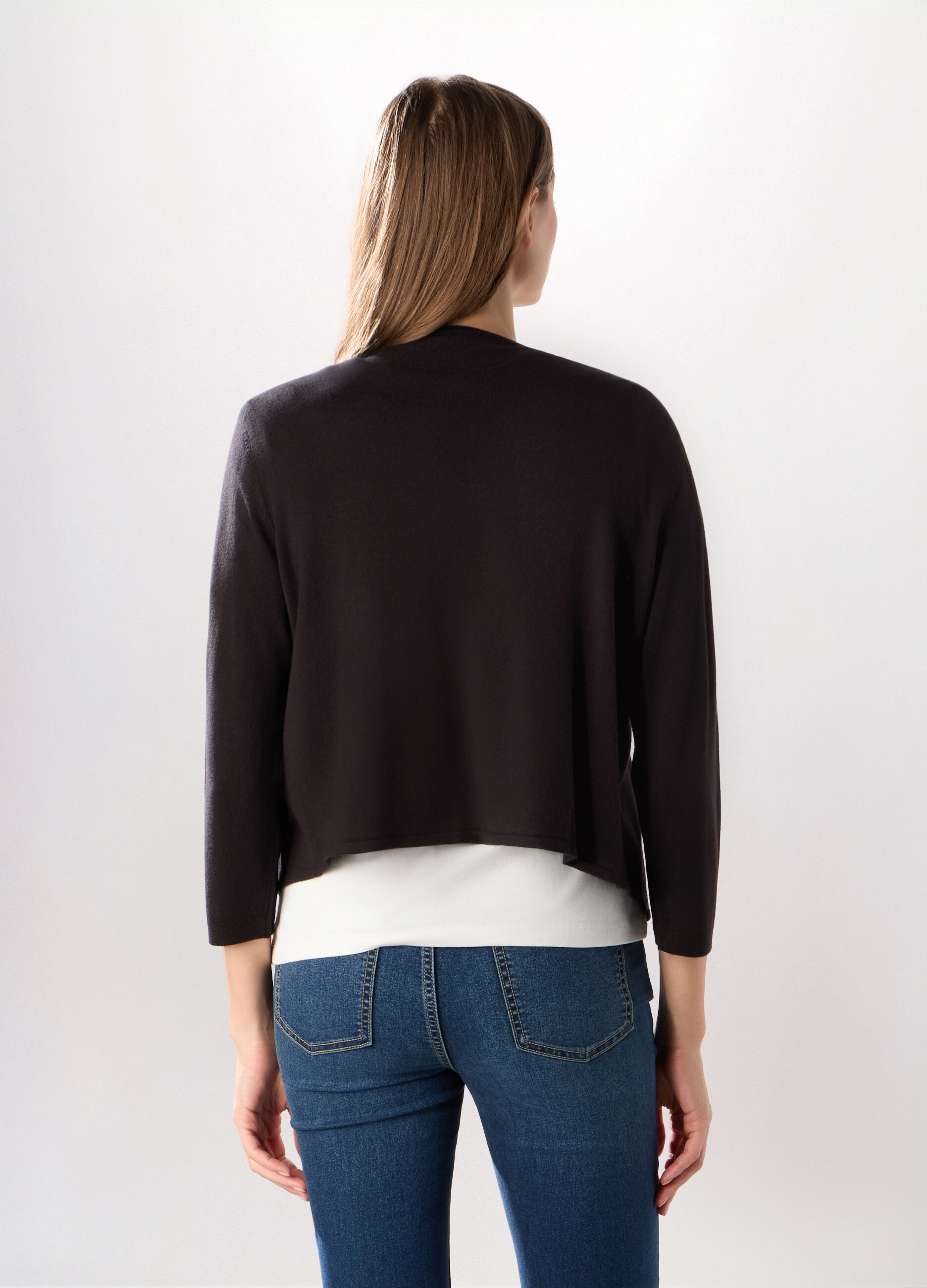 Cardigan aperto sciallato donna_1