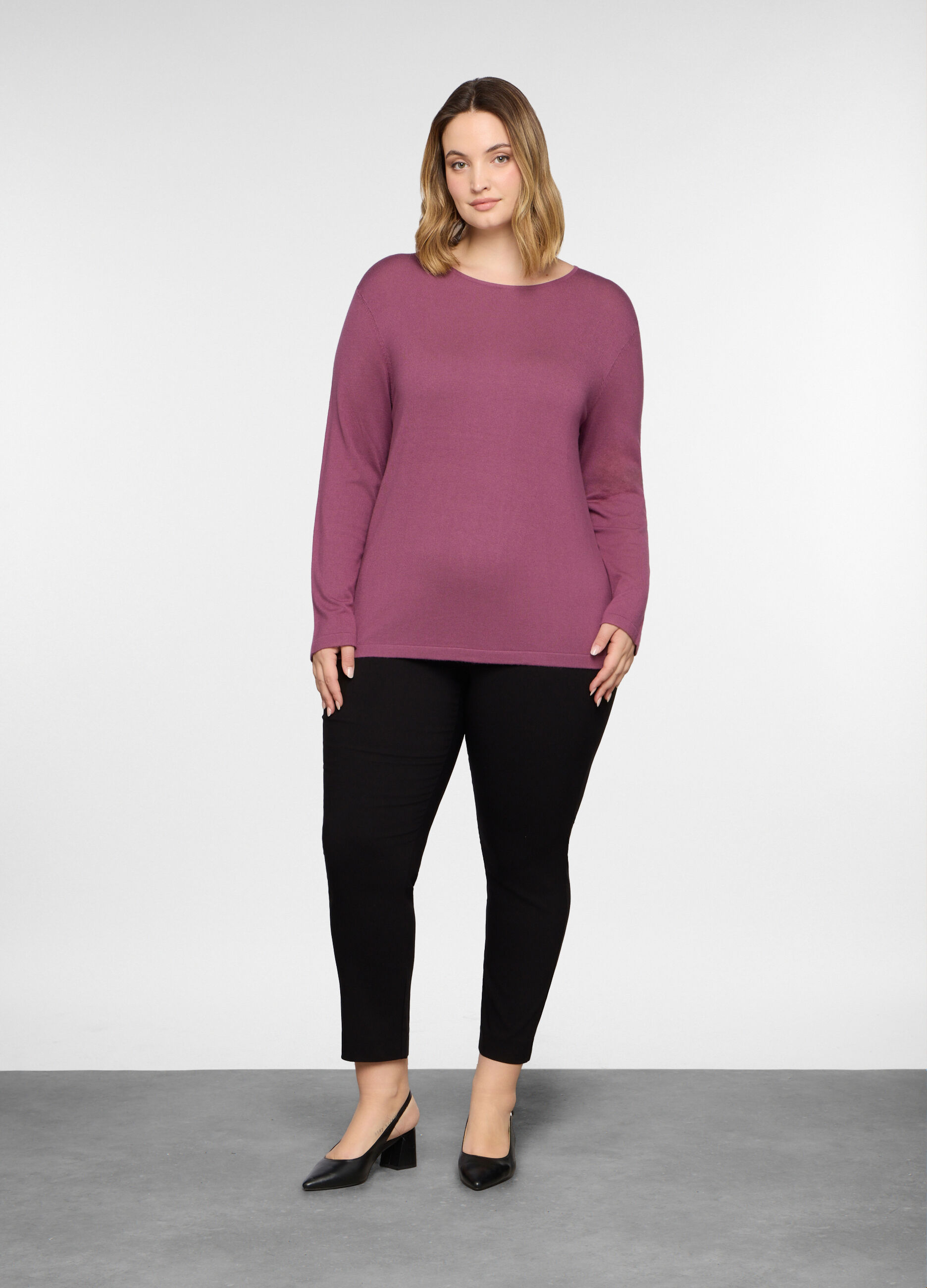 Pantaloni regular fit in twill stretch donna curvy_0