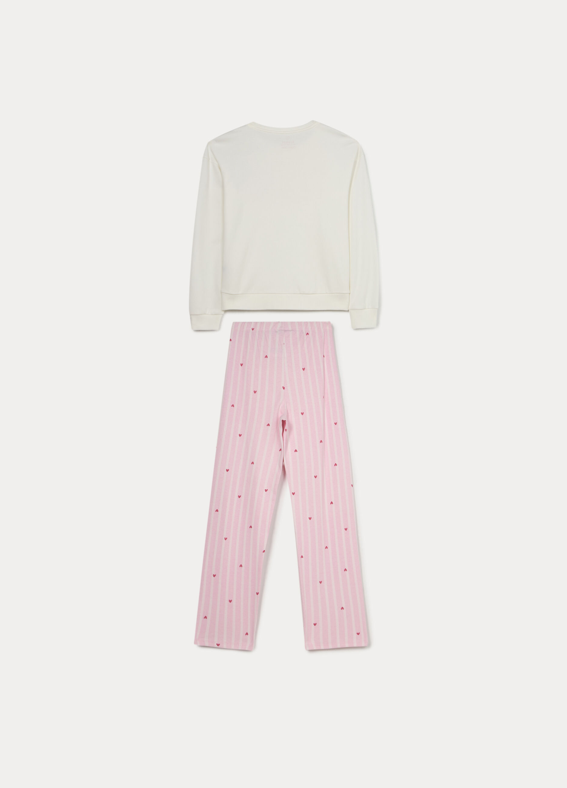Set pigiama lungo in interlock di puro cotone bambina_1