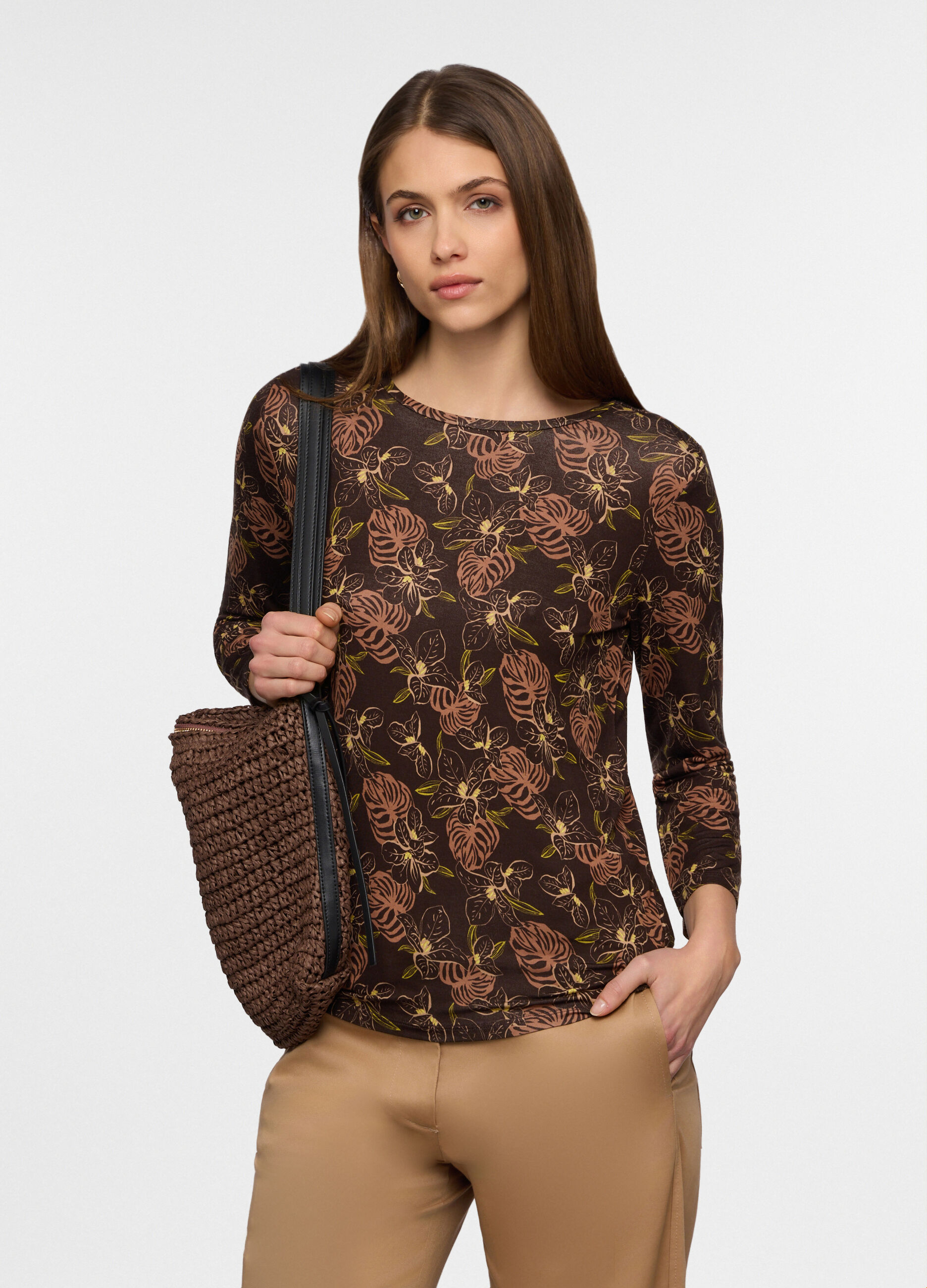 T-shirt girocollo stretch donna_0