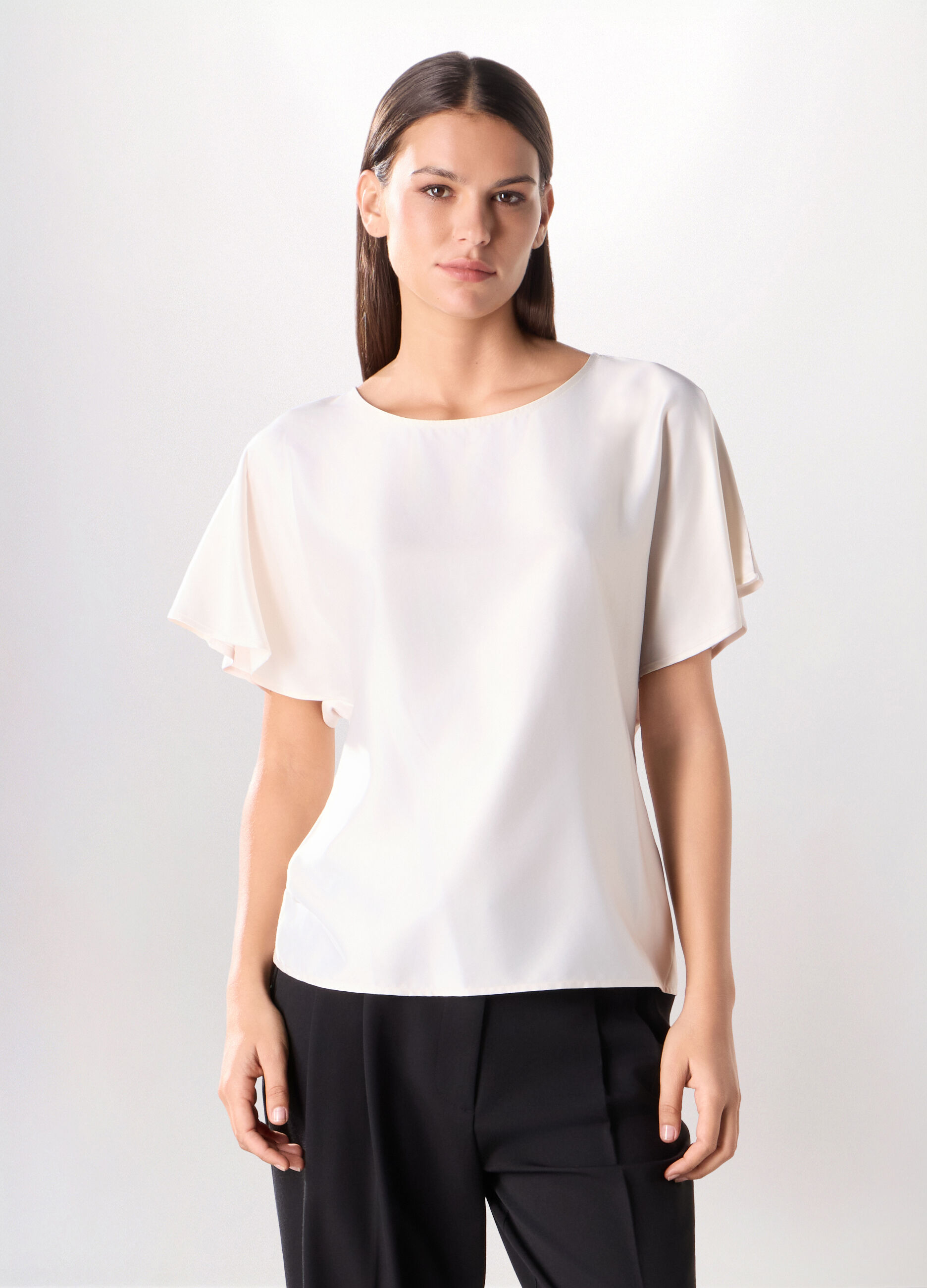 T-shirt in jersey di viscosa stretch donna_0