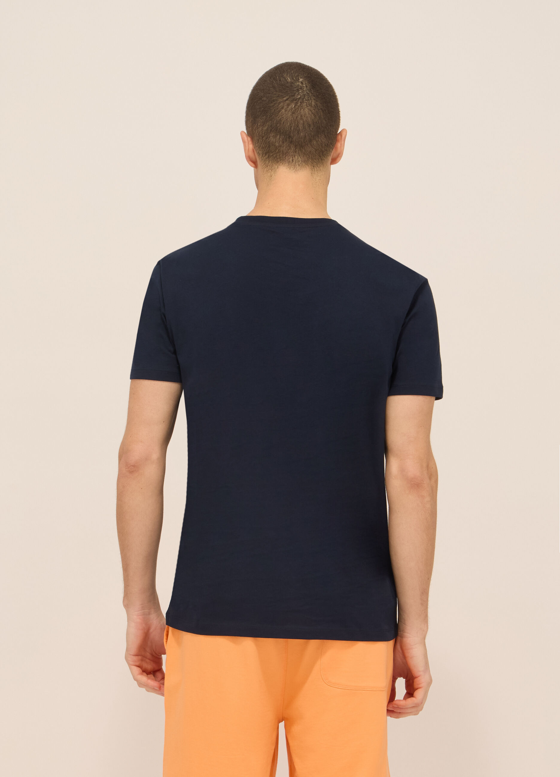 T-shirt girocollo in jersey di puro cotone uomo_1