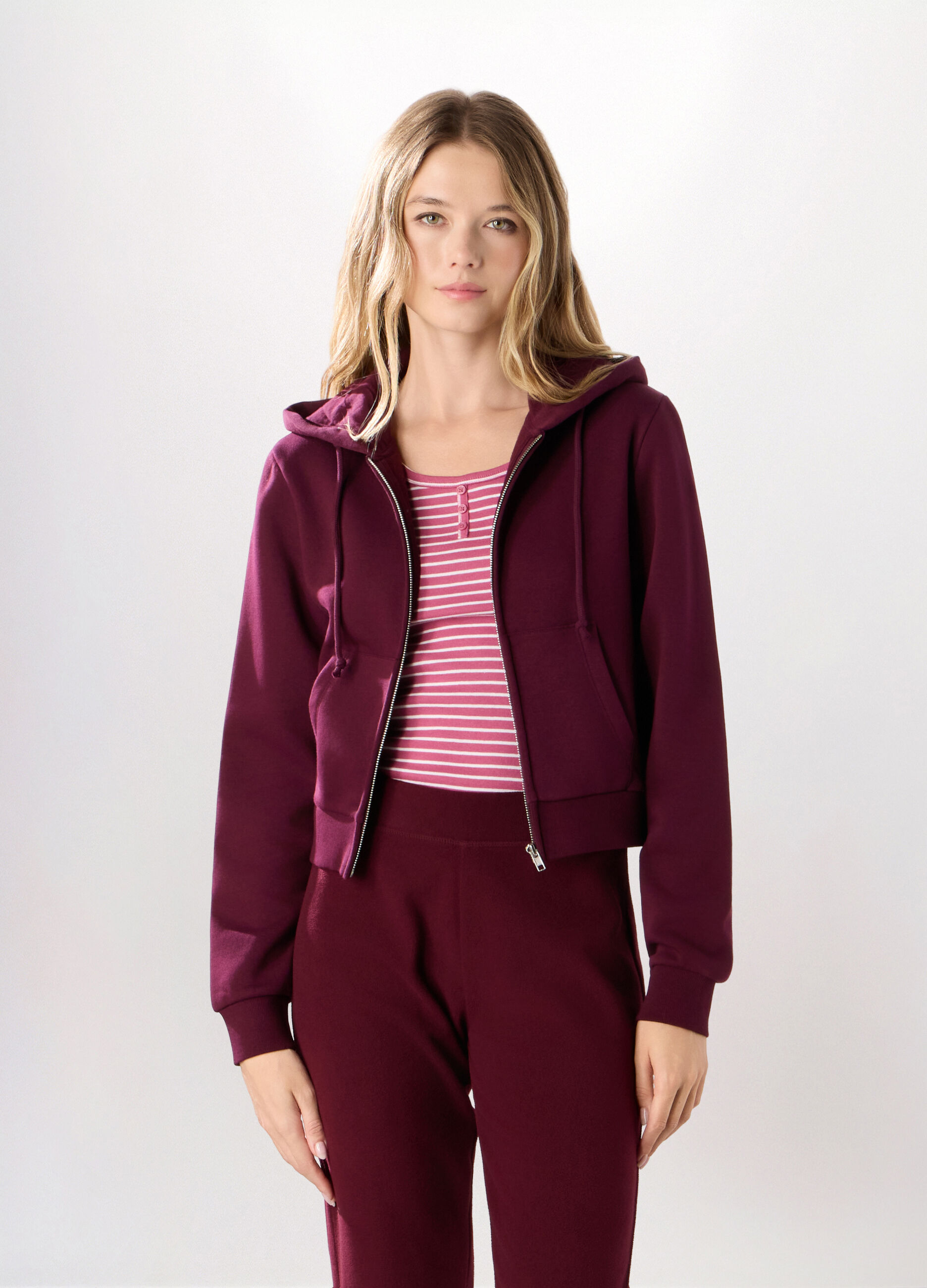 Felpa in misto cotone donna_0