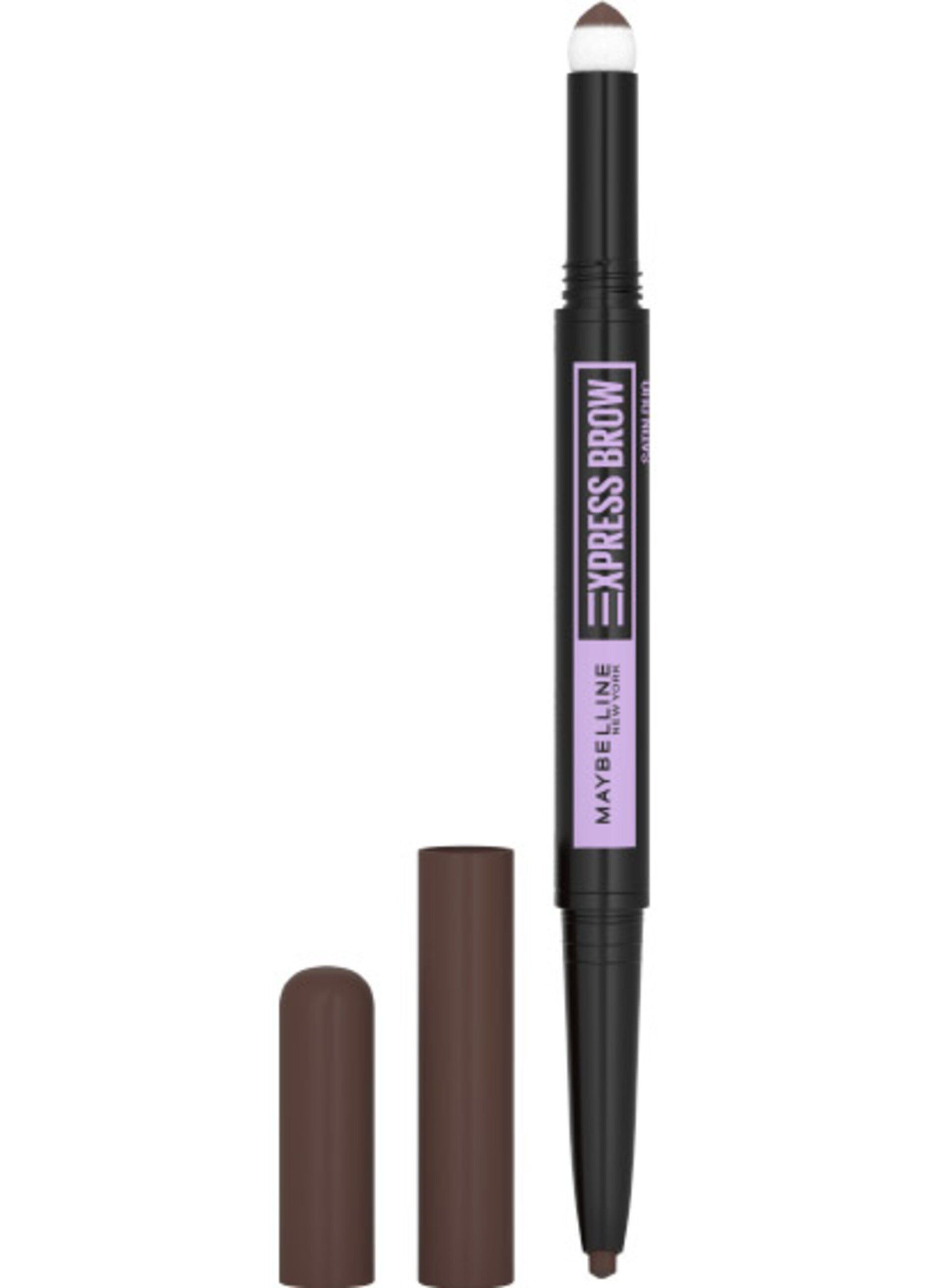 Maybelline New York Matita-Ombretto Express Brow 2-in-1, Per sopracciglia piene e naturali, Dark Brown (04).