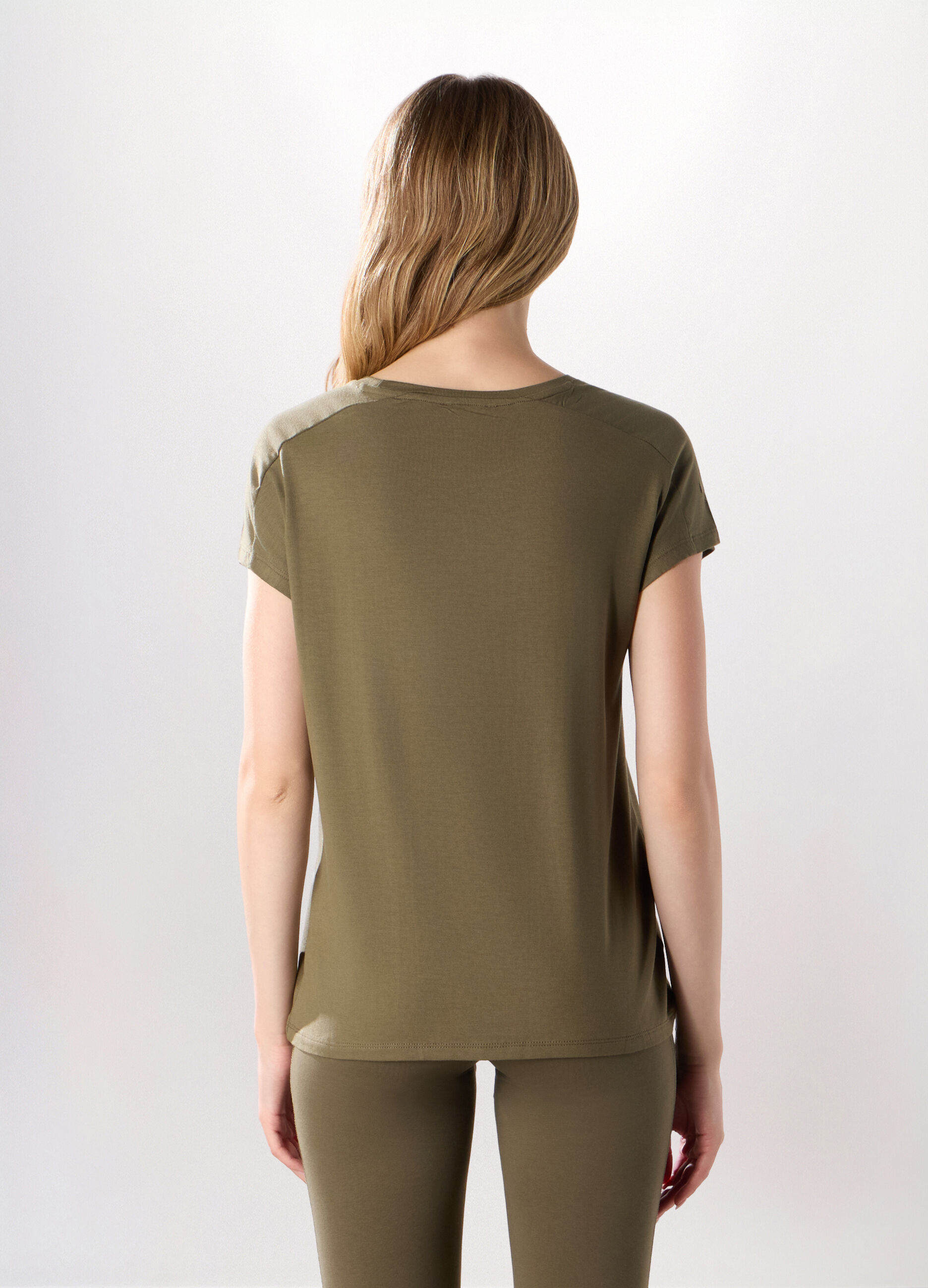T-shirt in jersey di viscosa stretch donna_1