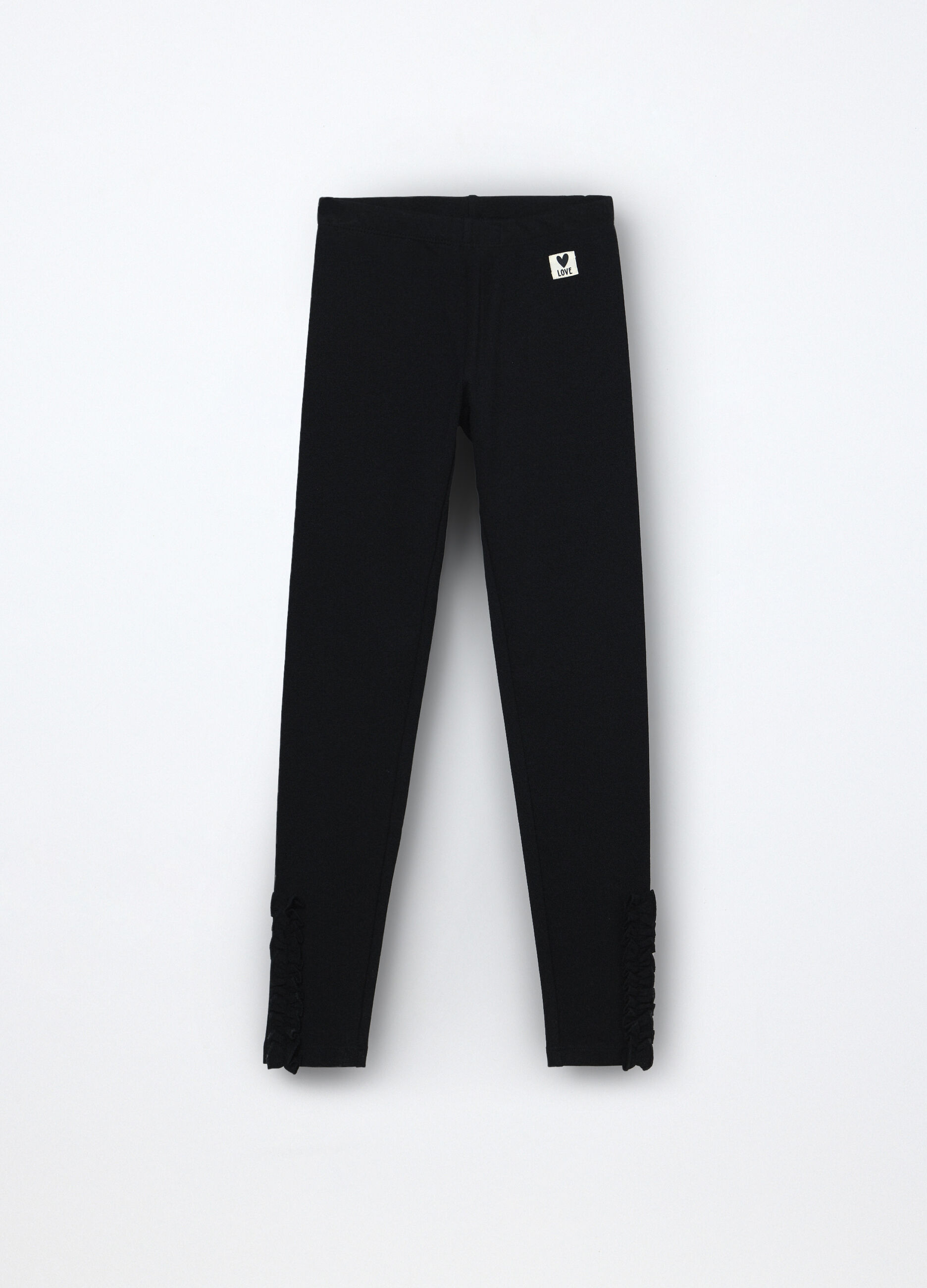 Leggings in french terry di cotone stretch bambina_0