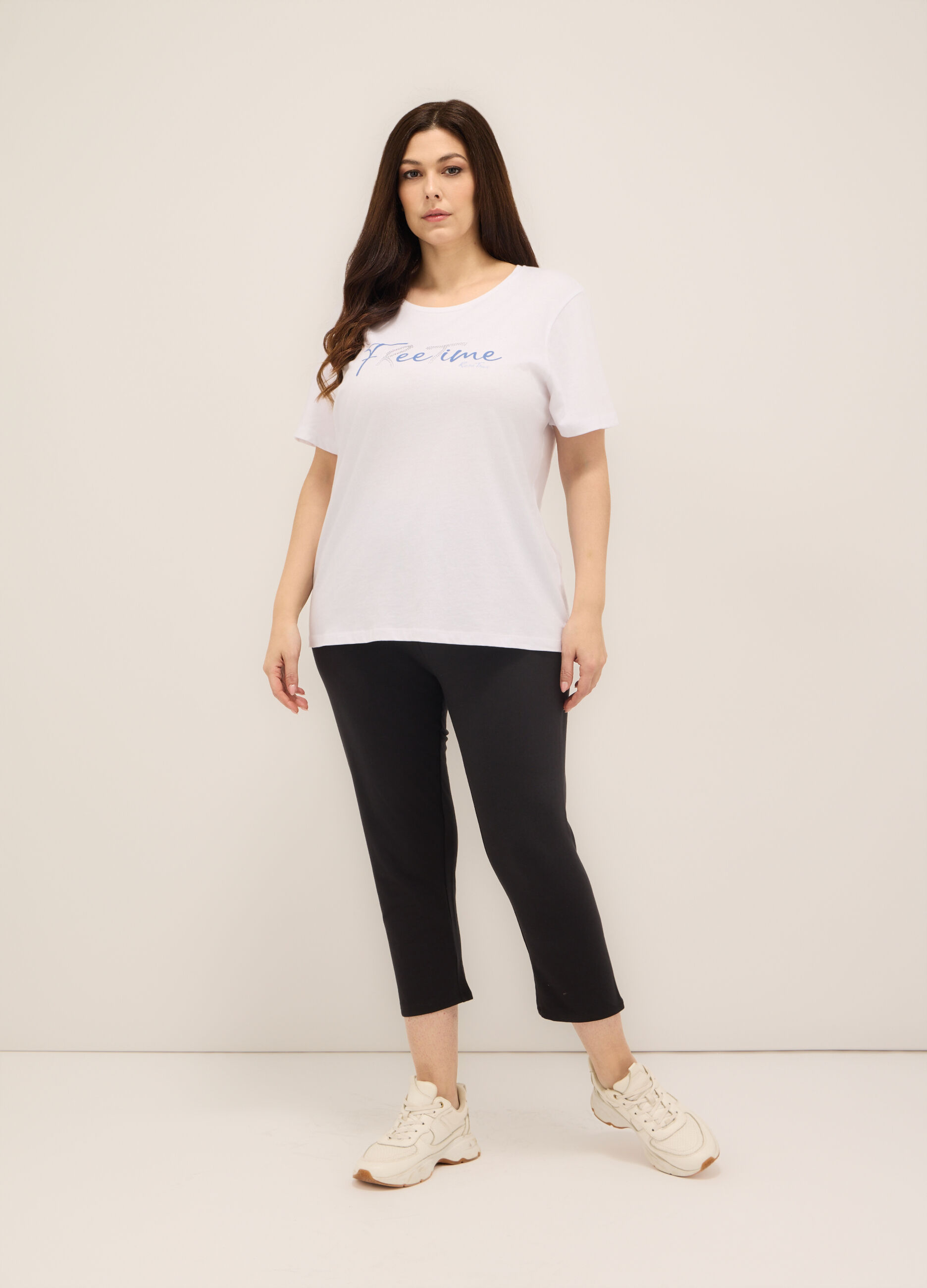 Leggings capri in cotone stretch donna curvy_0
