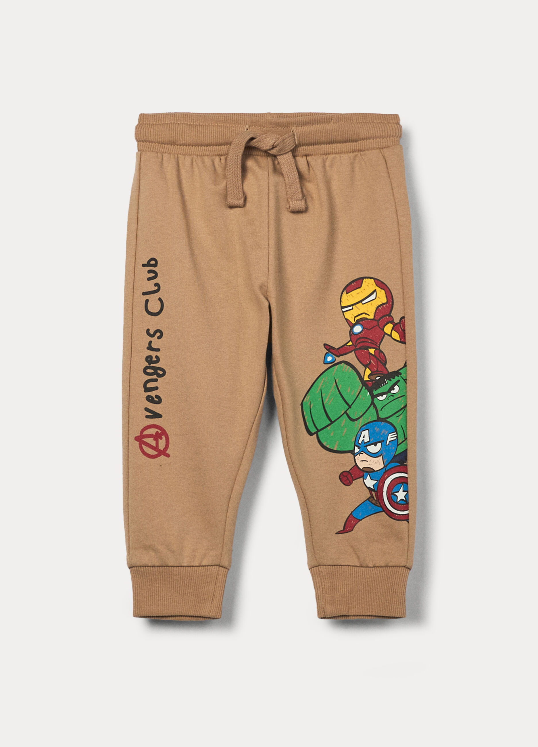 Jogger Marvel in french terry di puro cotone bimbo_0