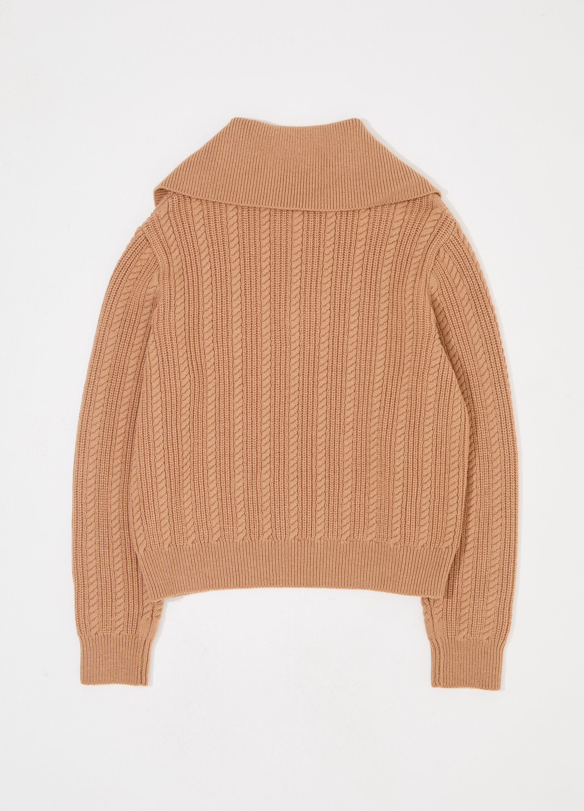 Pullover in misto lana con colletto donna_5