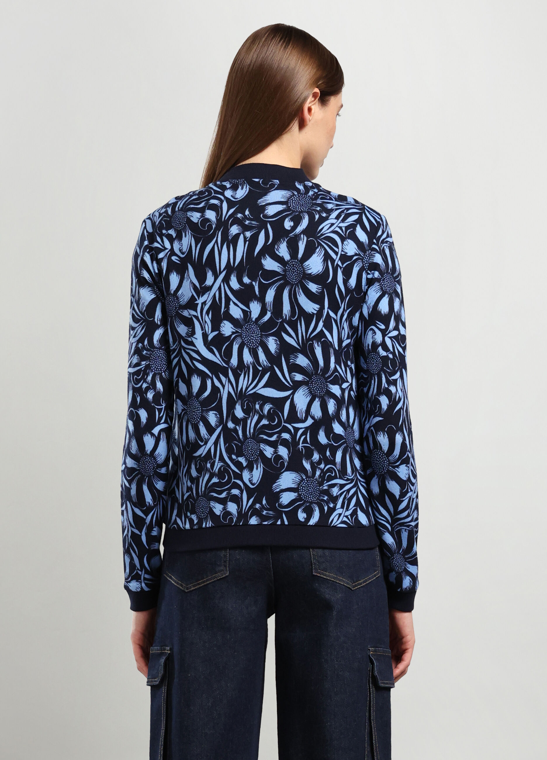 Cardigan tricot floreale donna_1