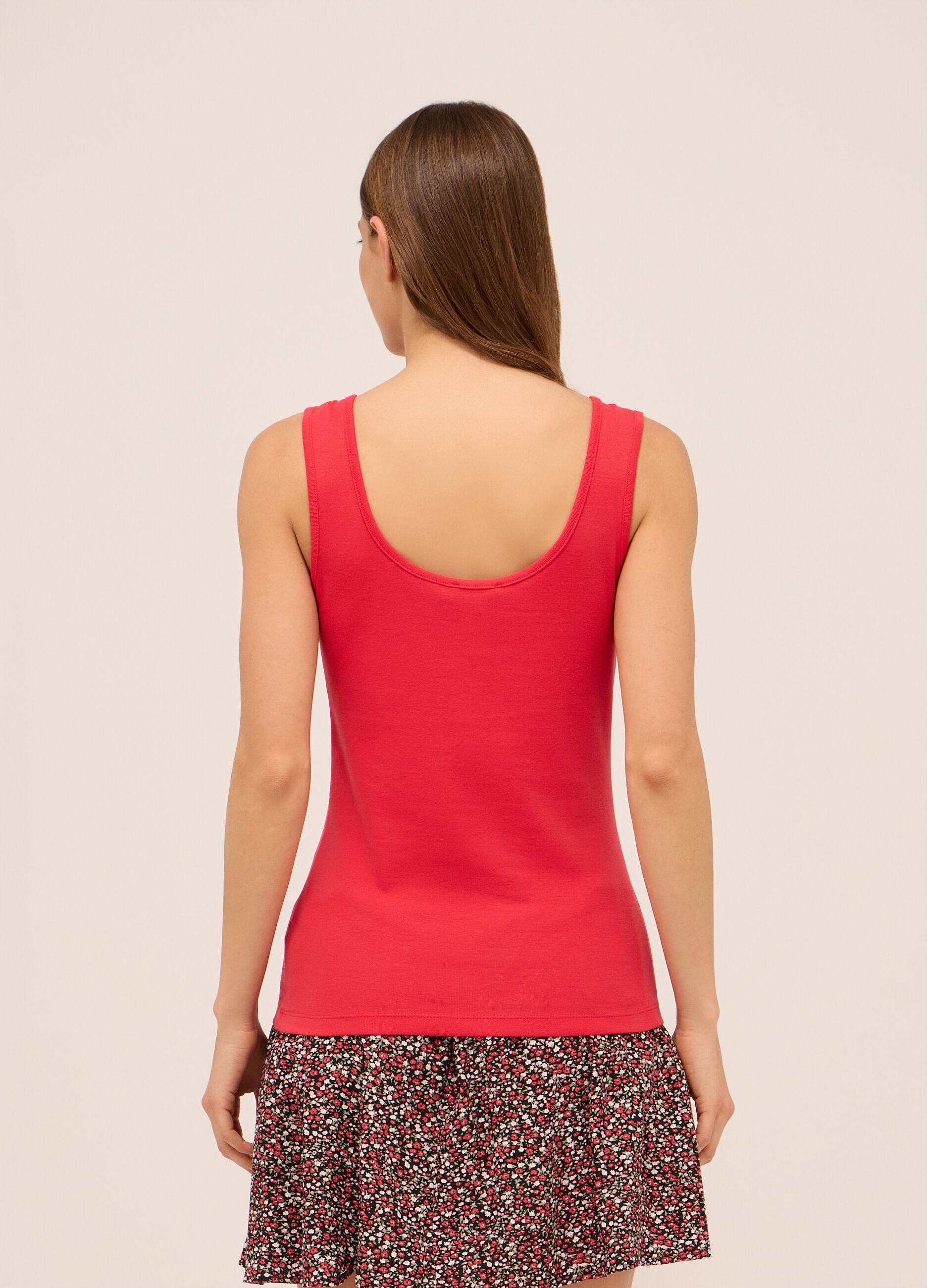 Canotta in cotone stretch donna_1