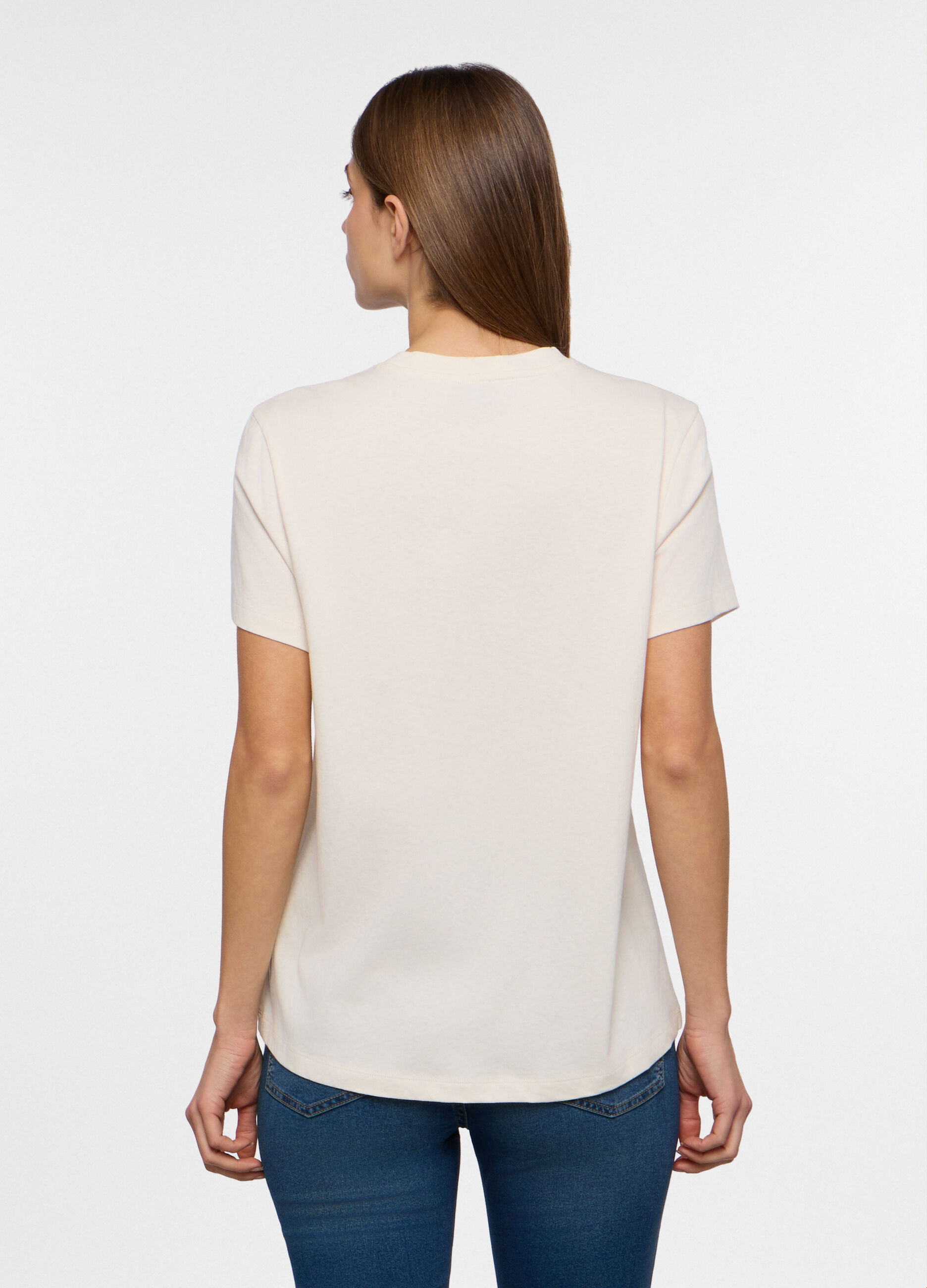 T-shirt in jersey di puro cotone donna_1