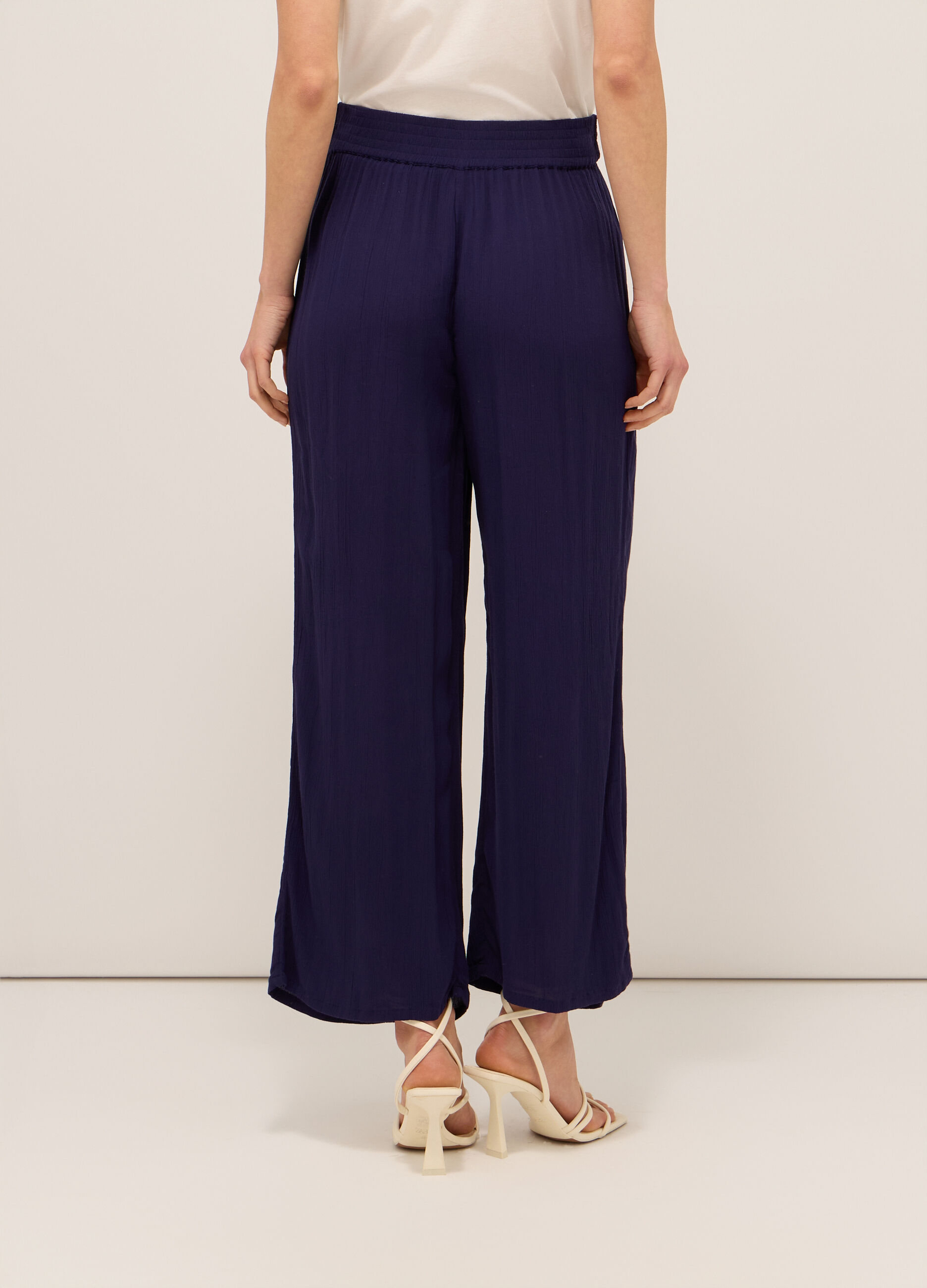 Pantaloni in pura viscosa creponne donna_1