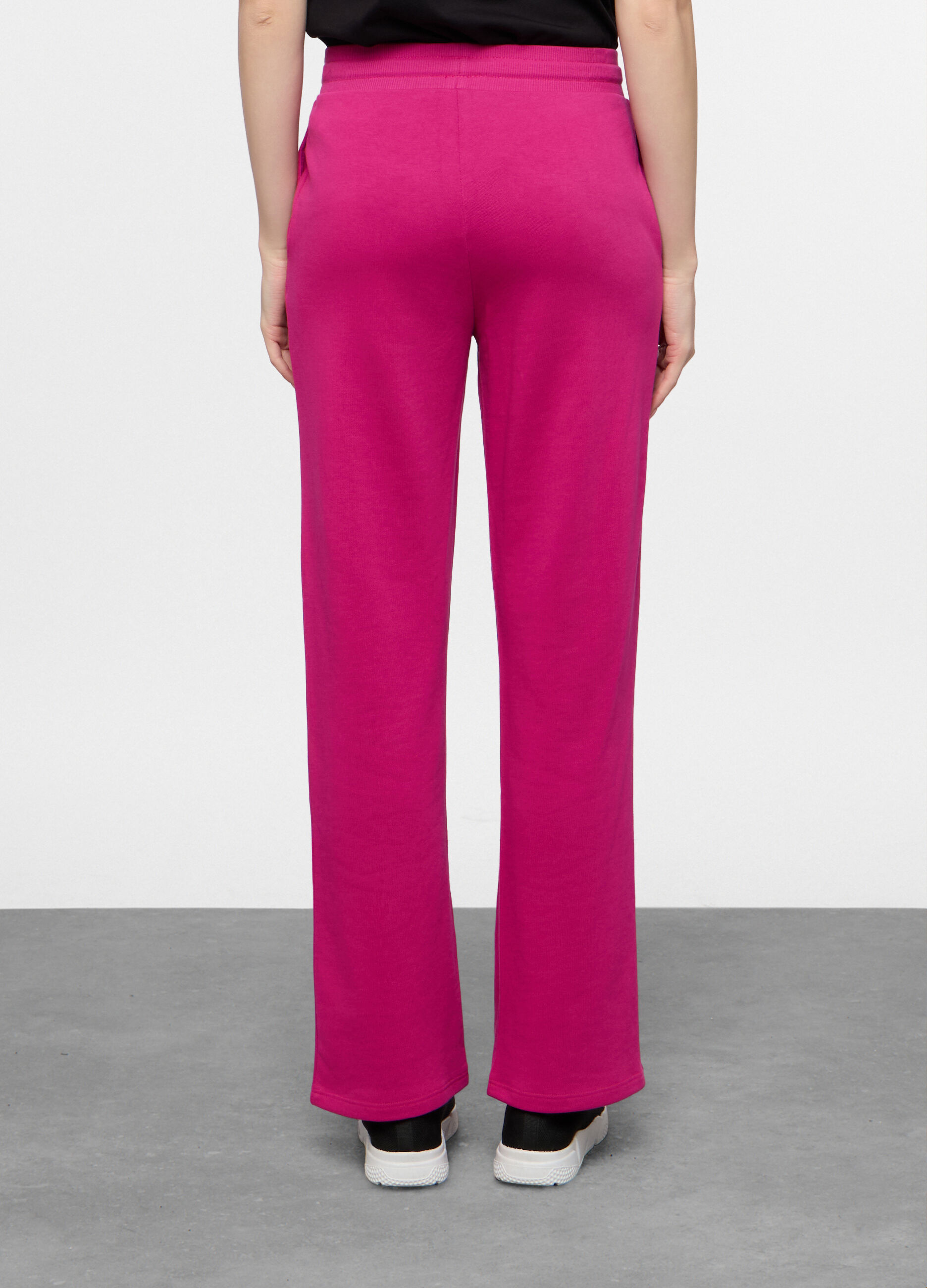 Jogger wide leg in french terry stretch donna_1