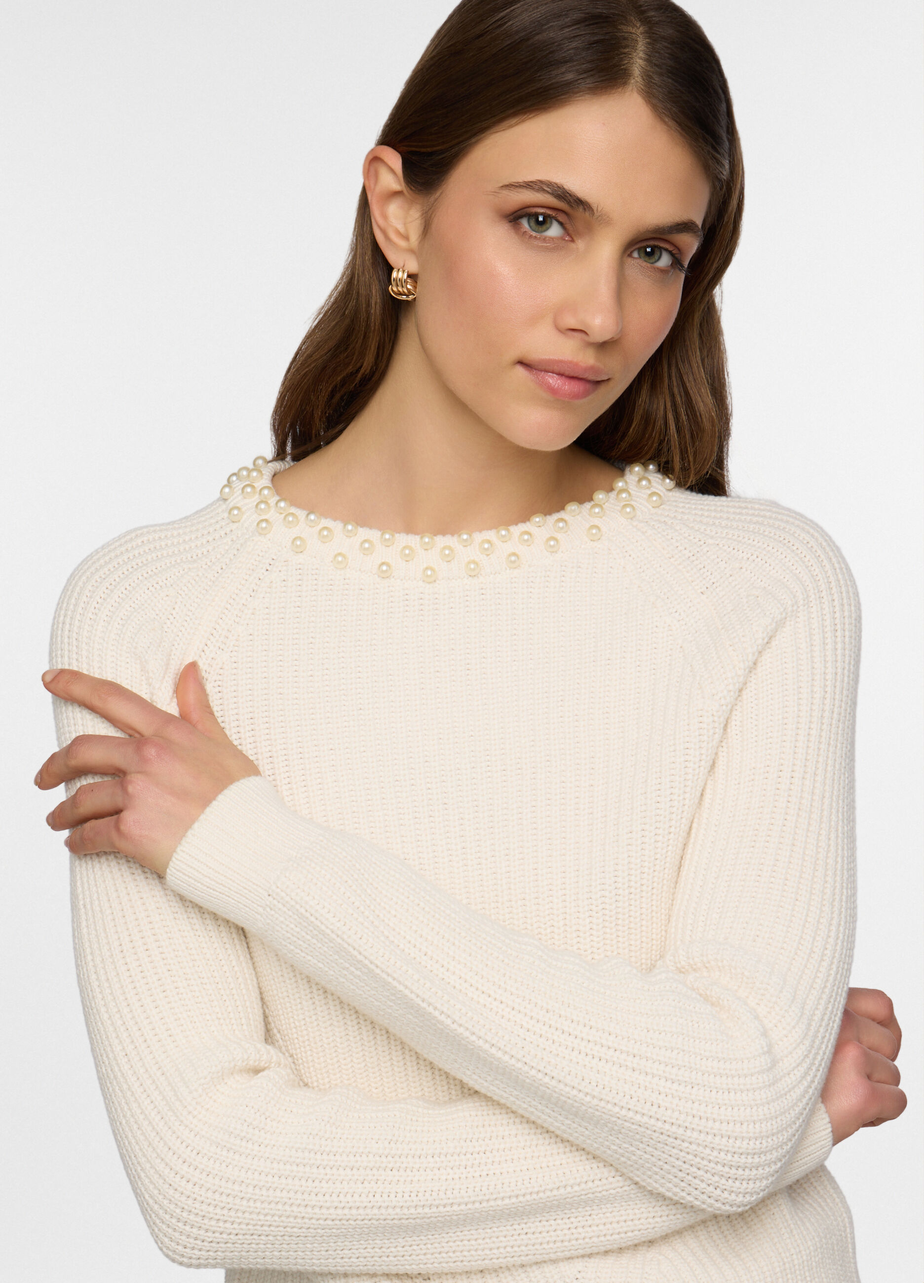 Pullover girocollo in costina donna_2