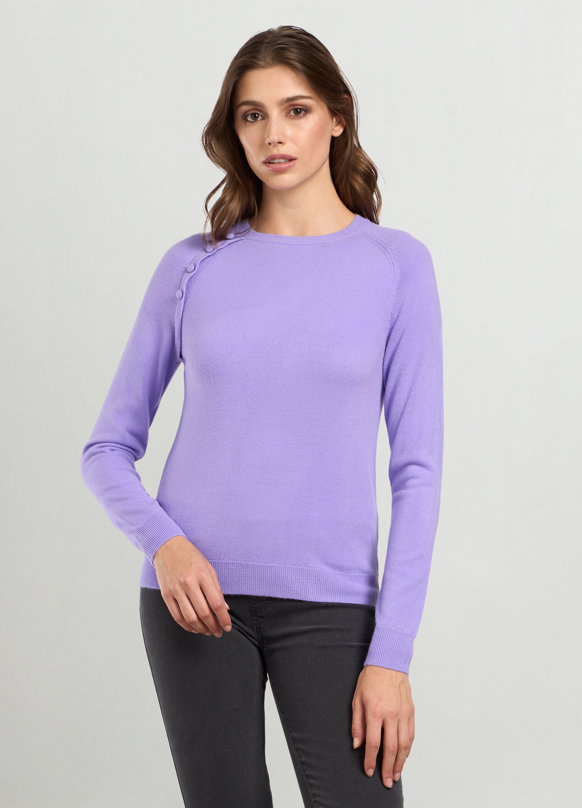 Pullover tricot con bottoni donna_0