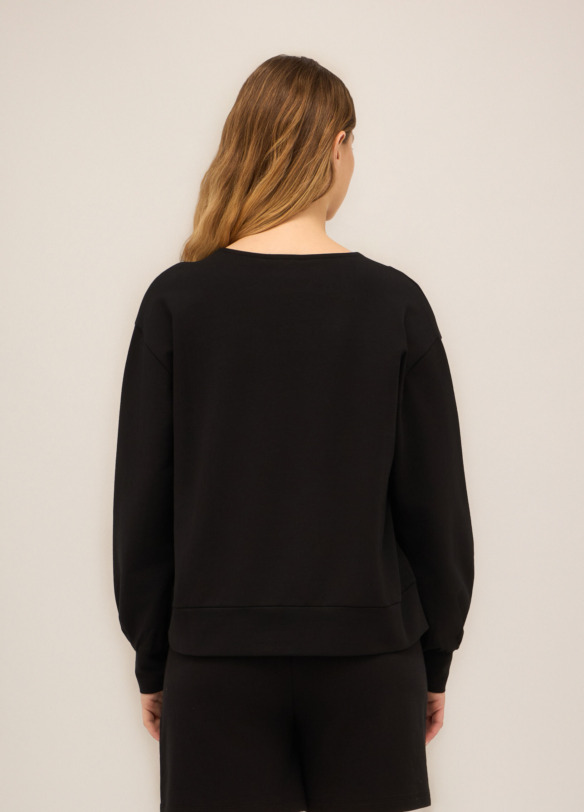 Felpa in misto cotone stretch donna_1
