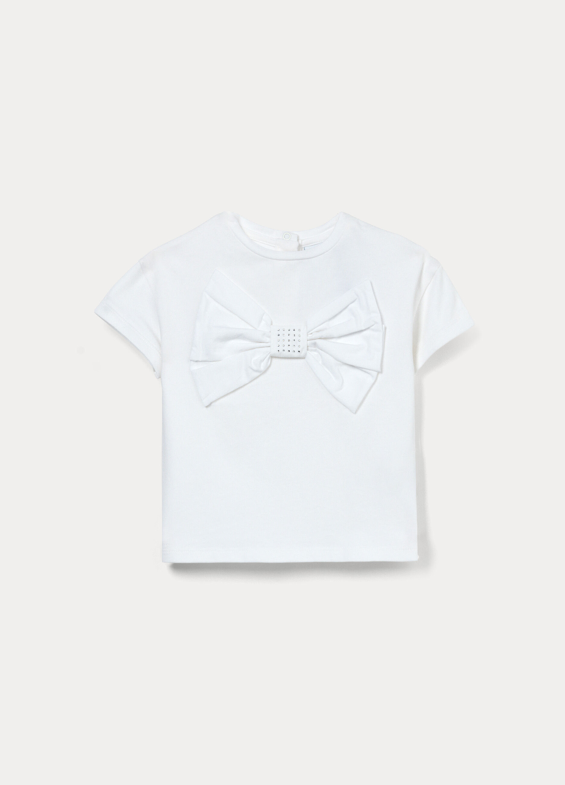 T-shirt in jersey di cotone stretch bimba_0